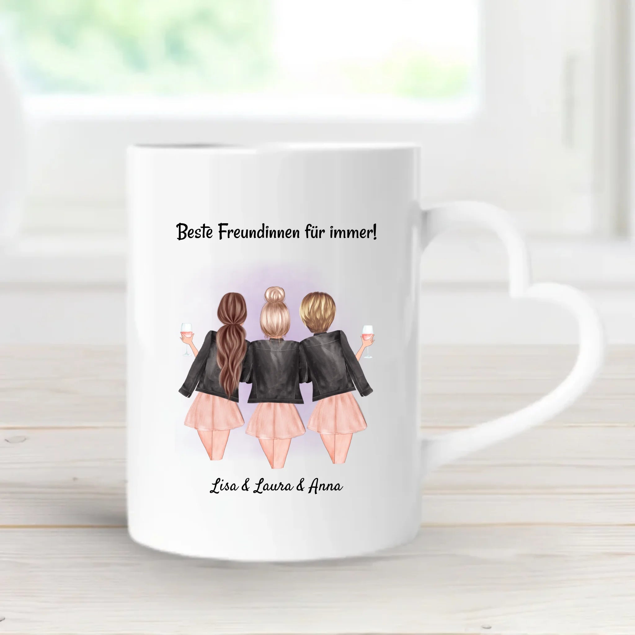 Freundin Tasse personalisiert 3 Personen - Cantty