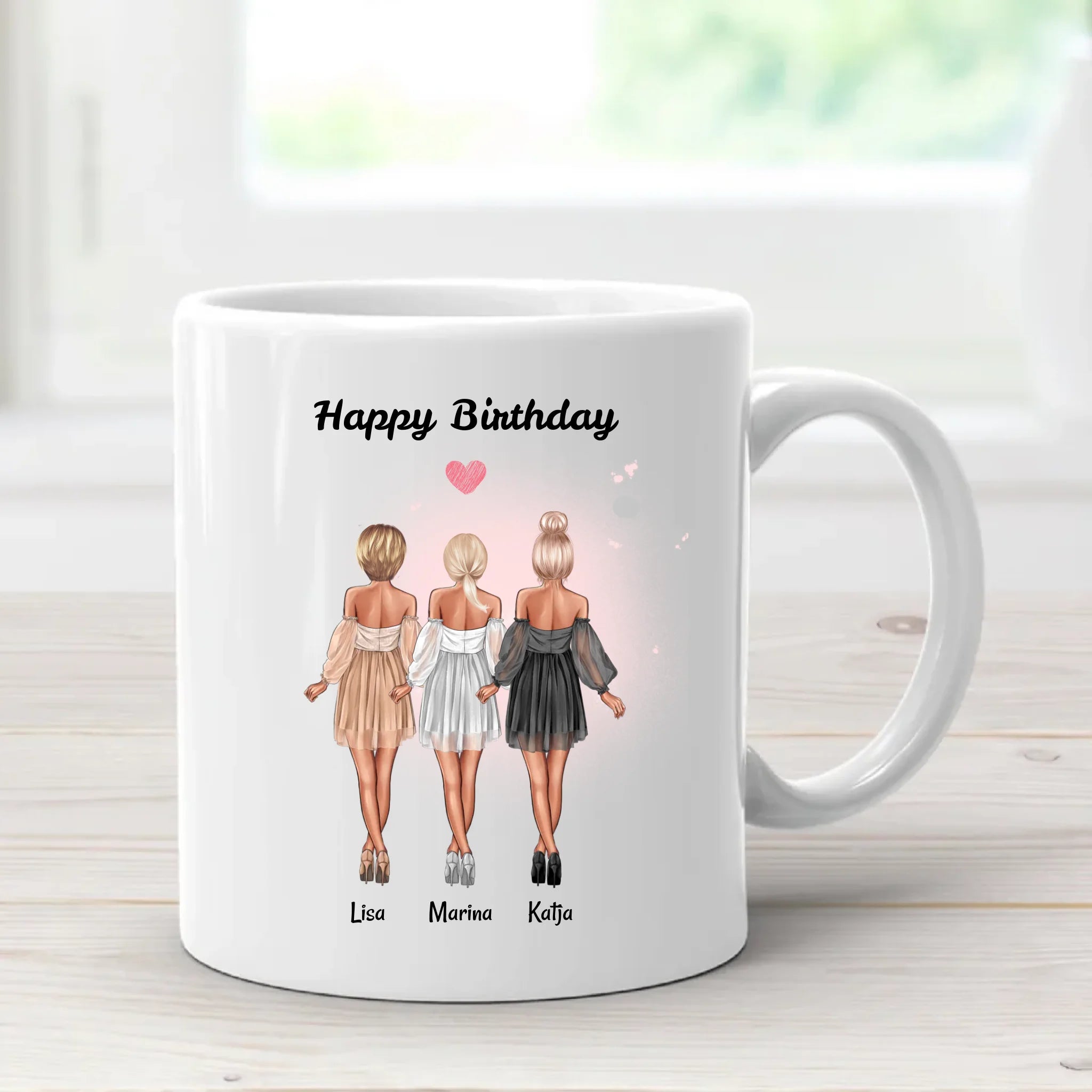 Freundinnen Tasse für 3 Personen mit Name - Cantty