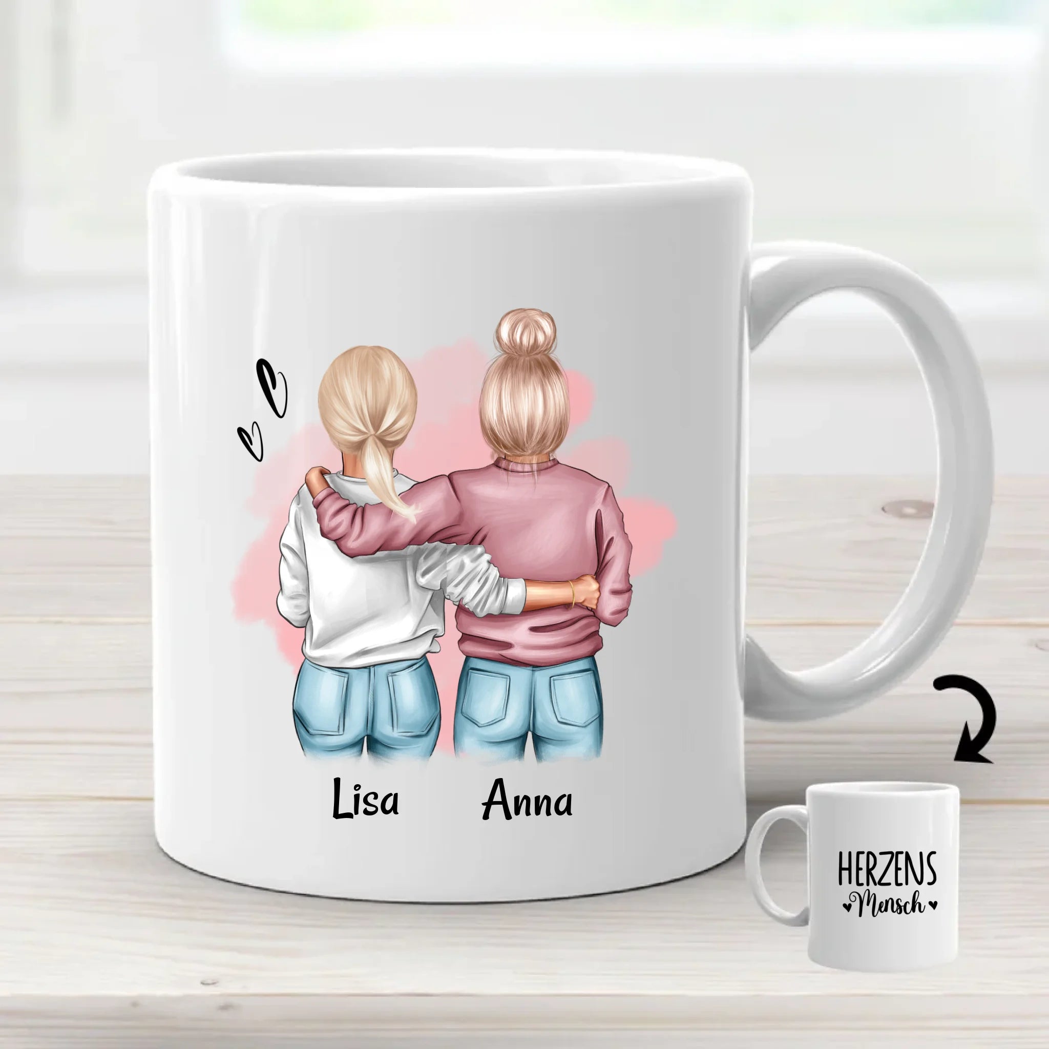 Freundinnen Tasse Geschenk für 2 Personen personalisiert - Cantty