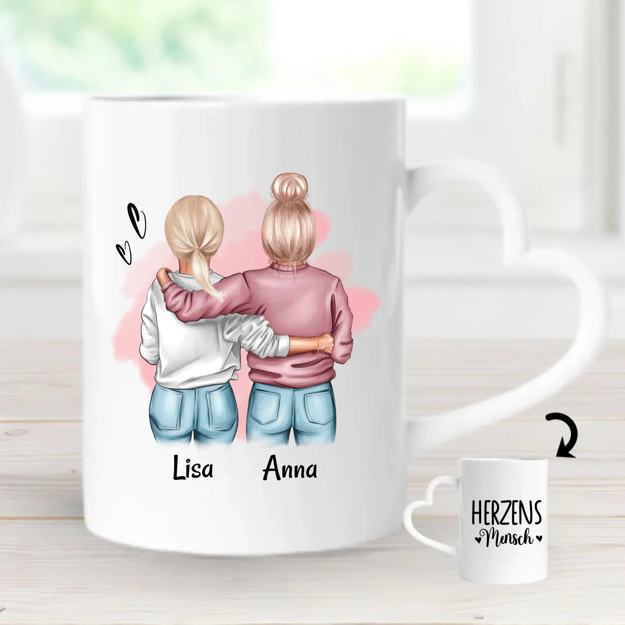 Freundinnen Tasse Geschenk für 2 Personen personalisiert - Cantty