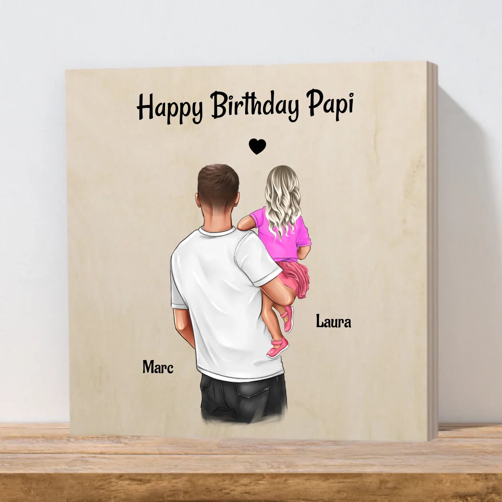 Geburtstag Geschenk Holz Bild für Papa von Tochter - Cantty