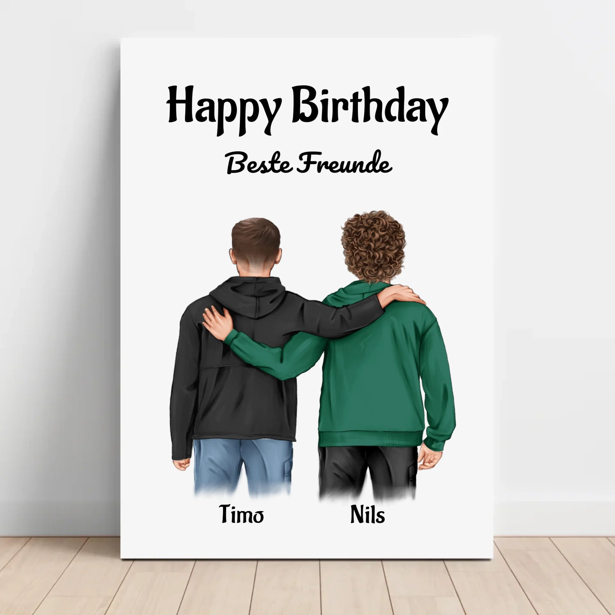 Geschenk 2 Männer Bild Kumpel Leinwand zum Geburtstag - Cantty