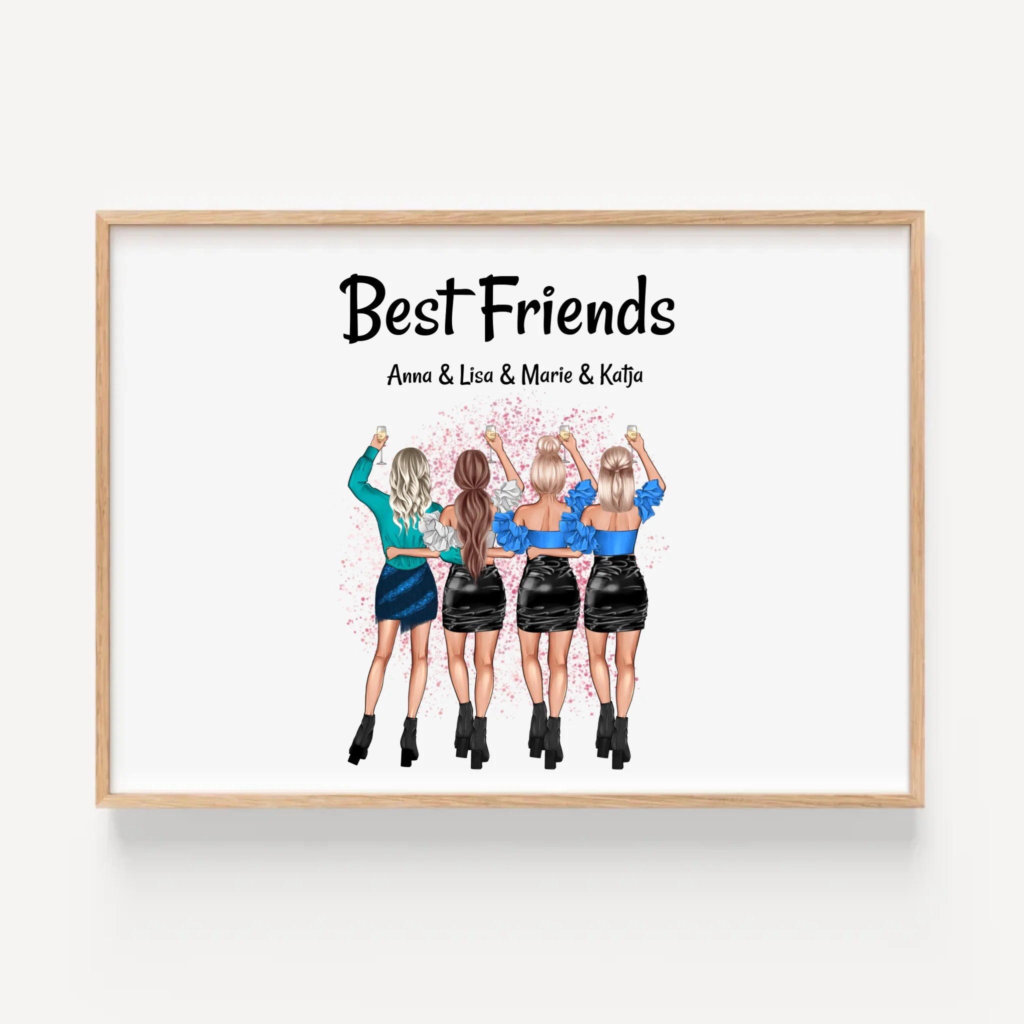 Geschenk 4 Freundinnen Poster personalisiert - Cantty