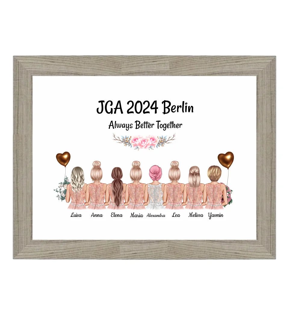 Geschenk 8 Freundinnen JGA Poster individuell selber gestalten - Cantty