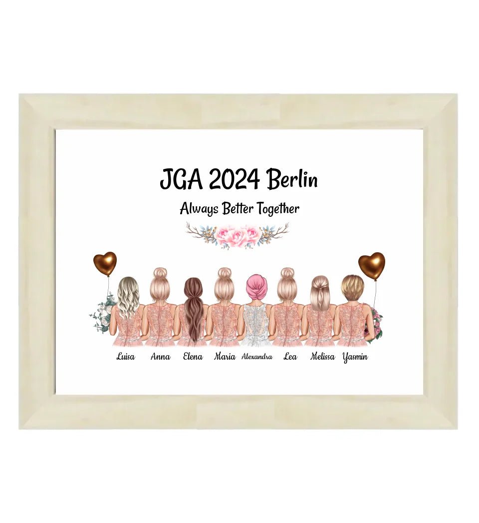 Geschenk 8 Freundinnen JGA Poster individuell selber gestalten - Cantty