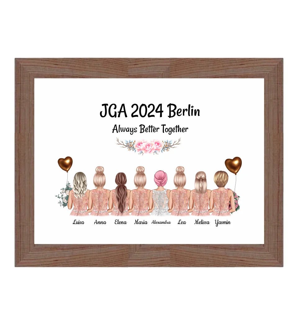 Geschenk 8 Freundinnen JGA Poster individuell selber gestalten - Cantty