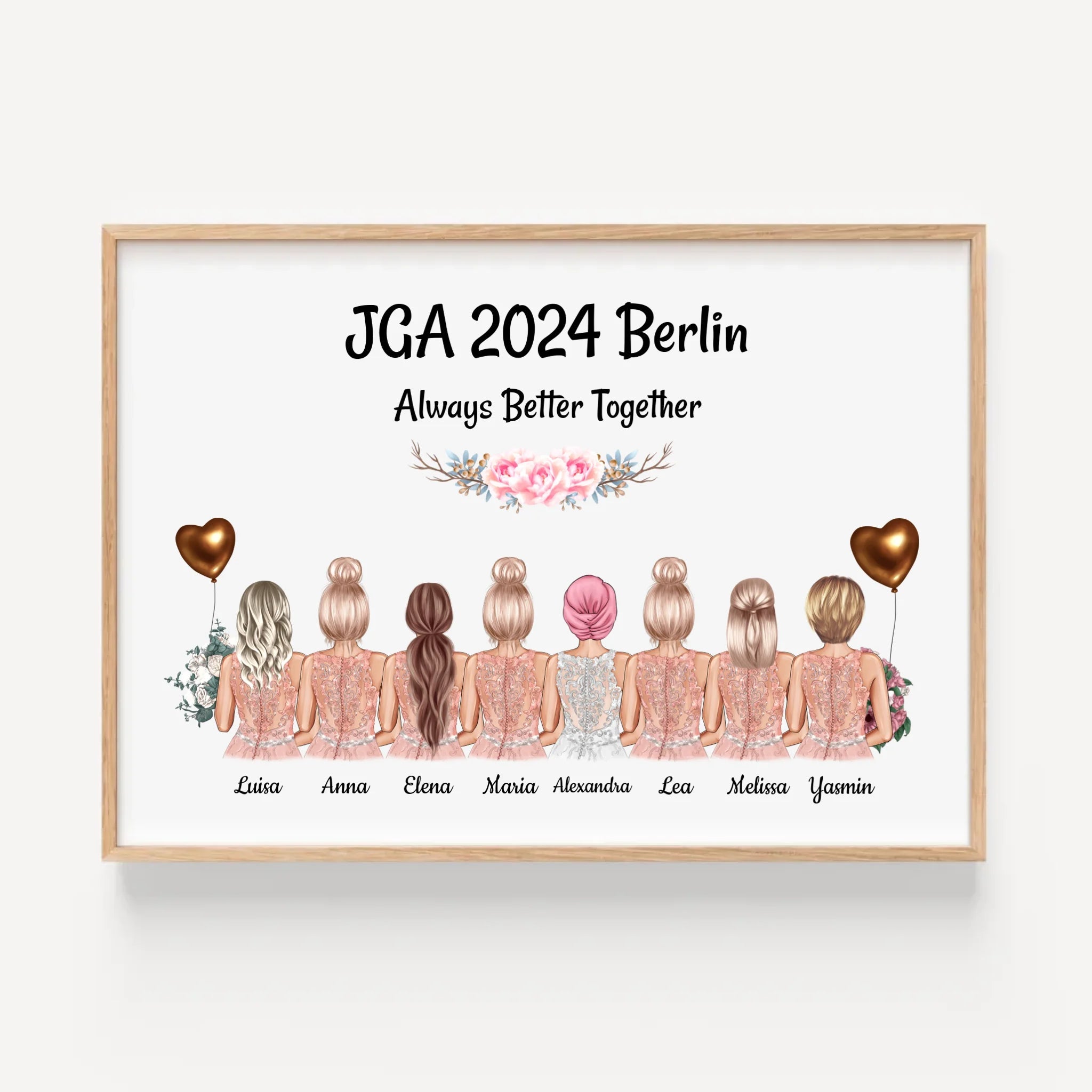 Geschenk 8 Freundinnen JGA Poster individuell selber gestalten - Cantty