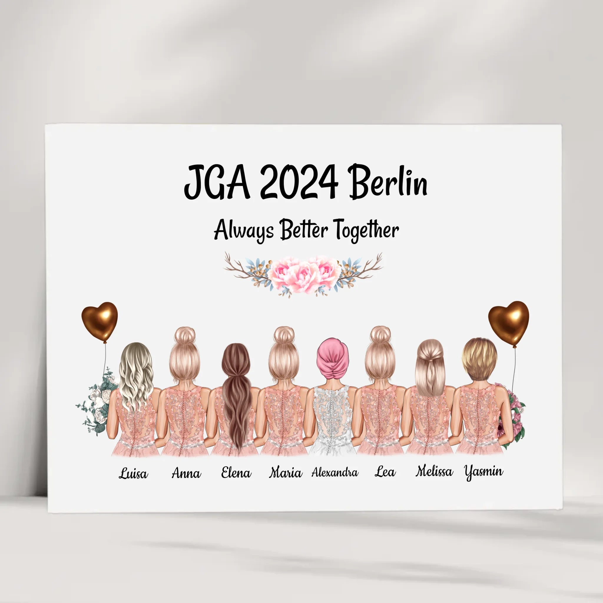 Geschenk 8 Freundinnen JGA Poster individuell selber gestalten - Cantty