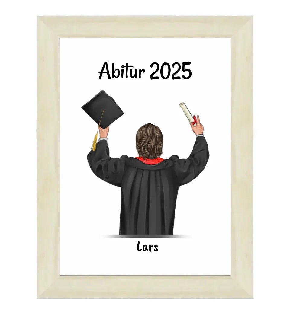 Geschenk Abitur bestanden Bild personalisiert für Sohn - Cantty