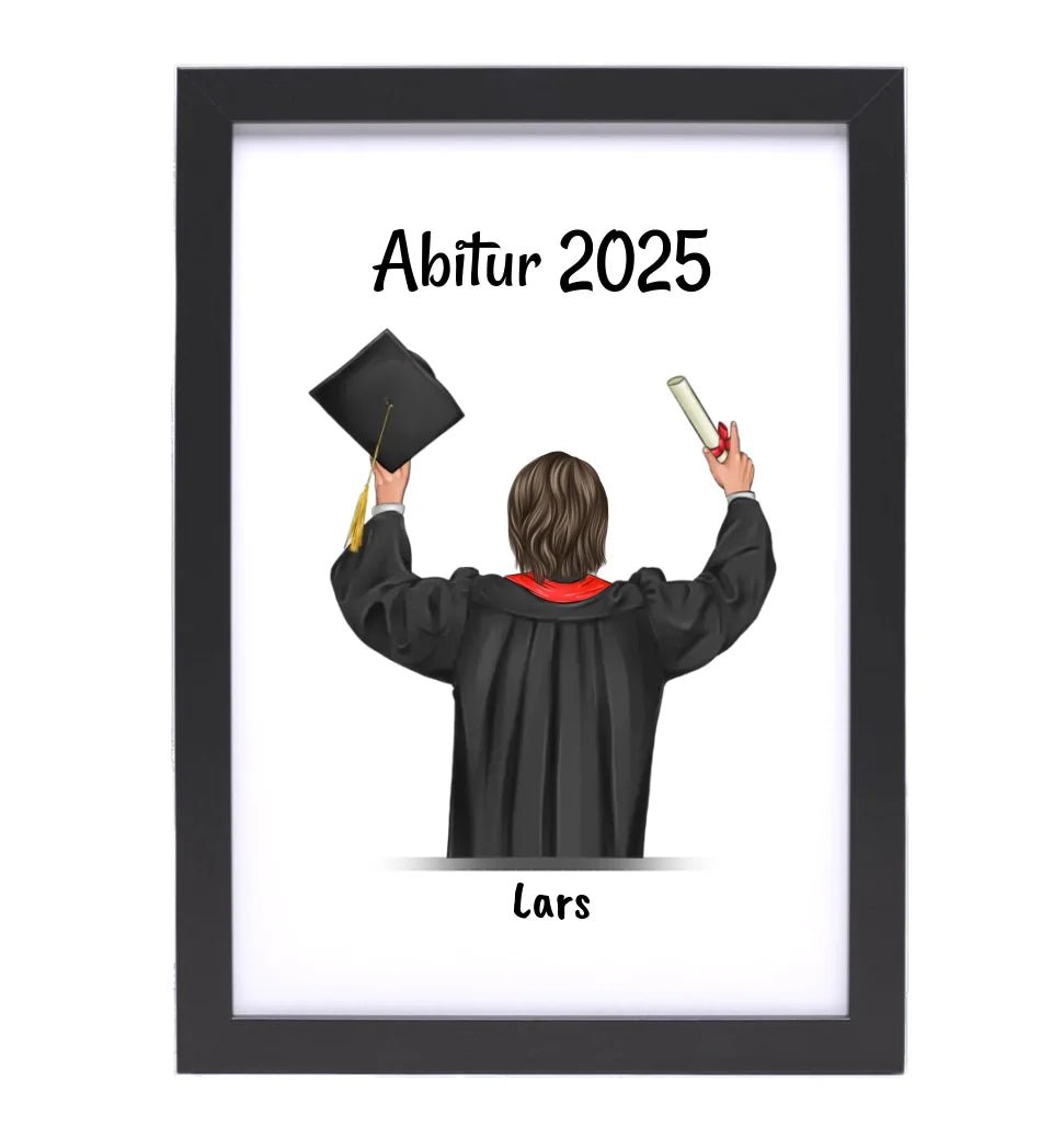 Geschenk Abitur bestanden Bild personalisiert für Sohn - Cantty