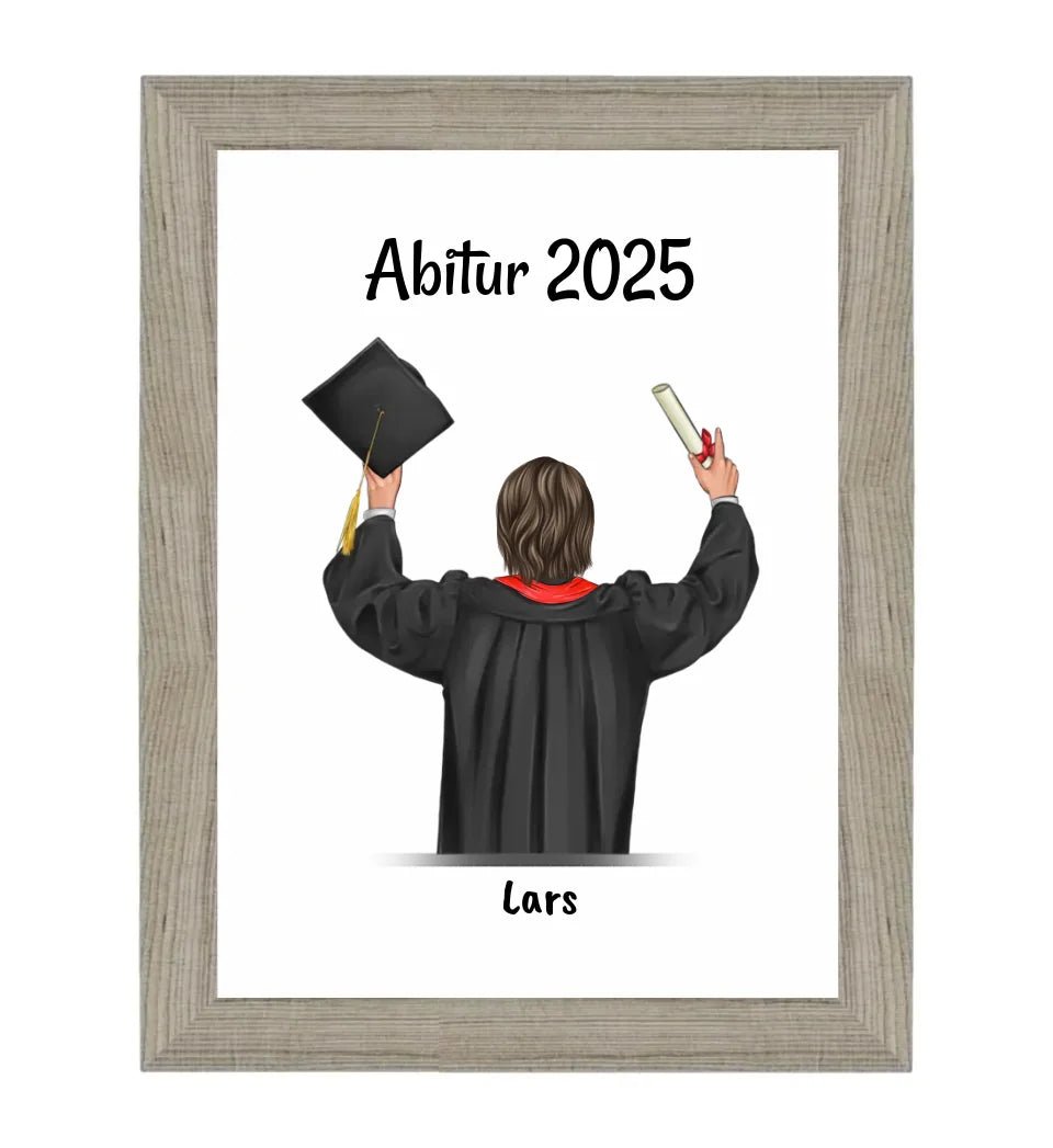 Geschenk Abitur bestanden Bild personalisiert für Sohn - Cantty