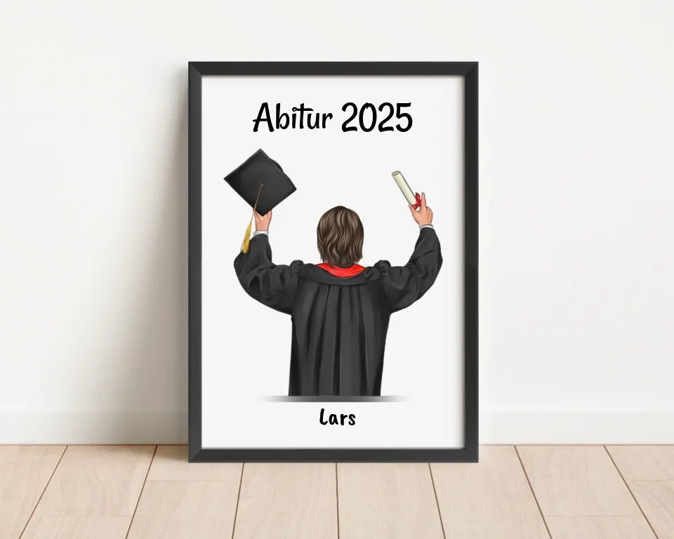 Geschenk Abitur bestanden Bild personalisiert für Sohn - Cantty