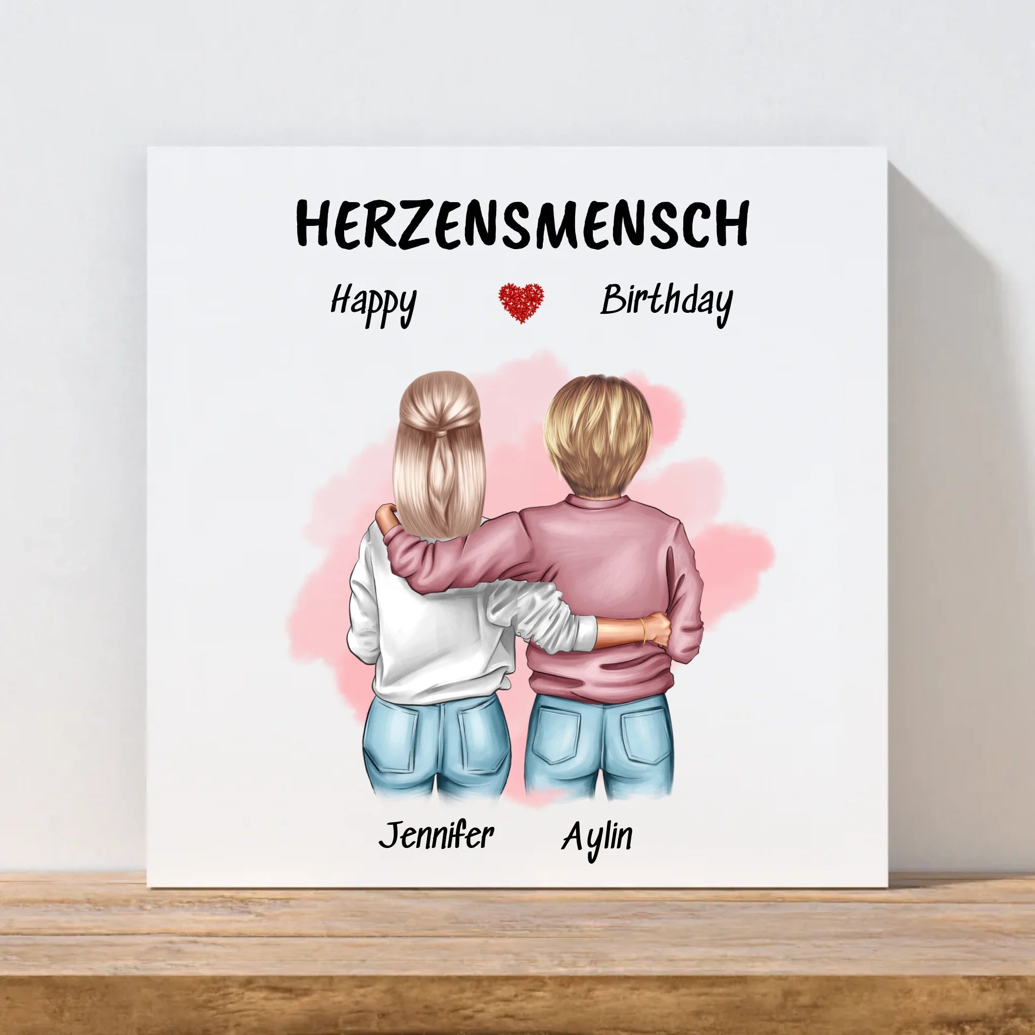 Geschenk beste Freundin Herzensmensch Leinwandbild - Cantty