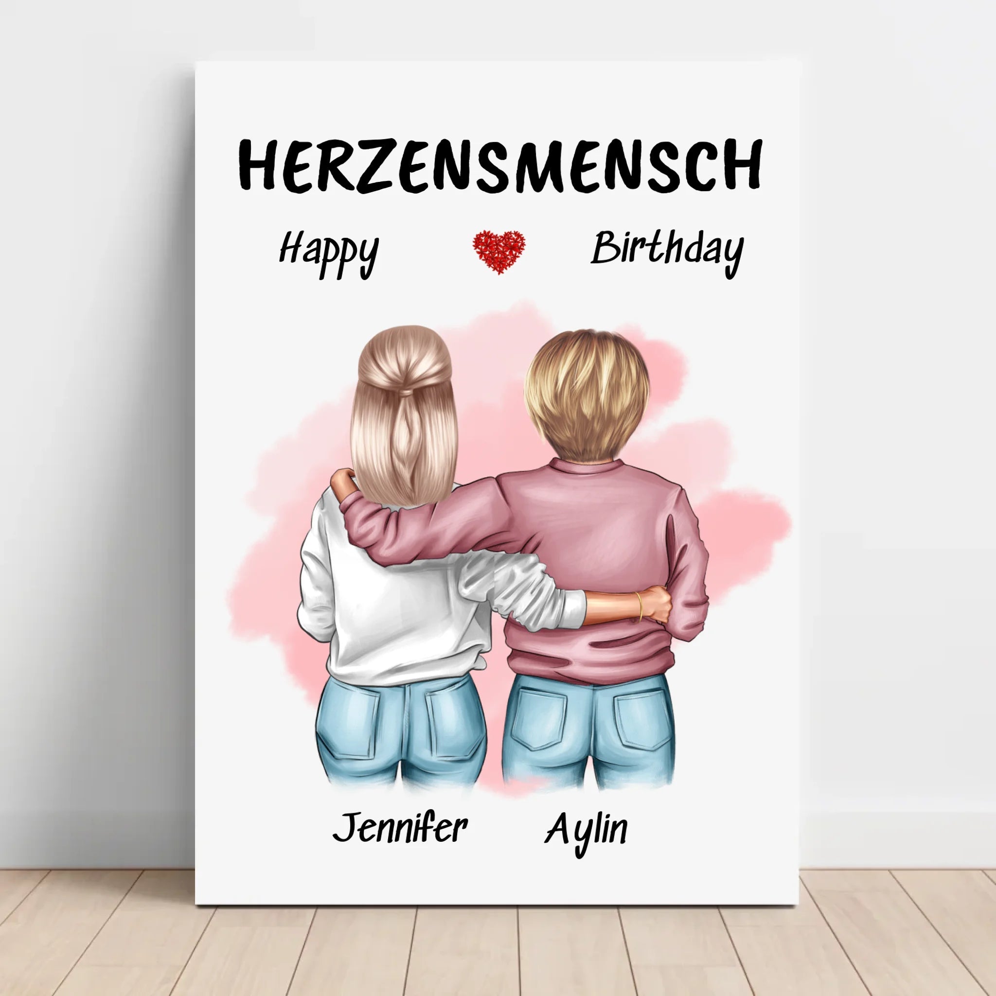 Geschenk beste Freundin Herzensmensch Leinwandbild - Cantty