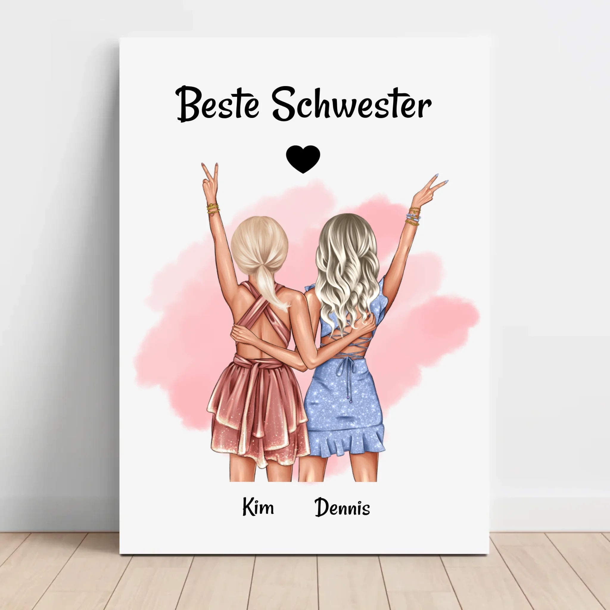 Geschenk beste Schwester Leinwandbild - Cantty