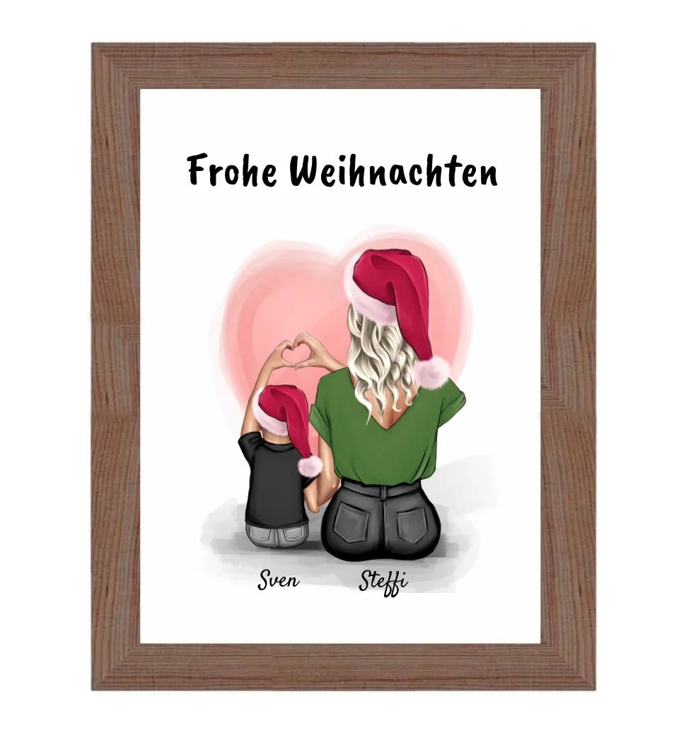 Geschenk Bild Patentante & kleiner Junge zu Weihnachten - Cantty