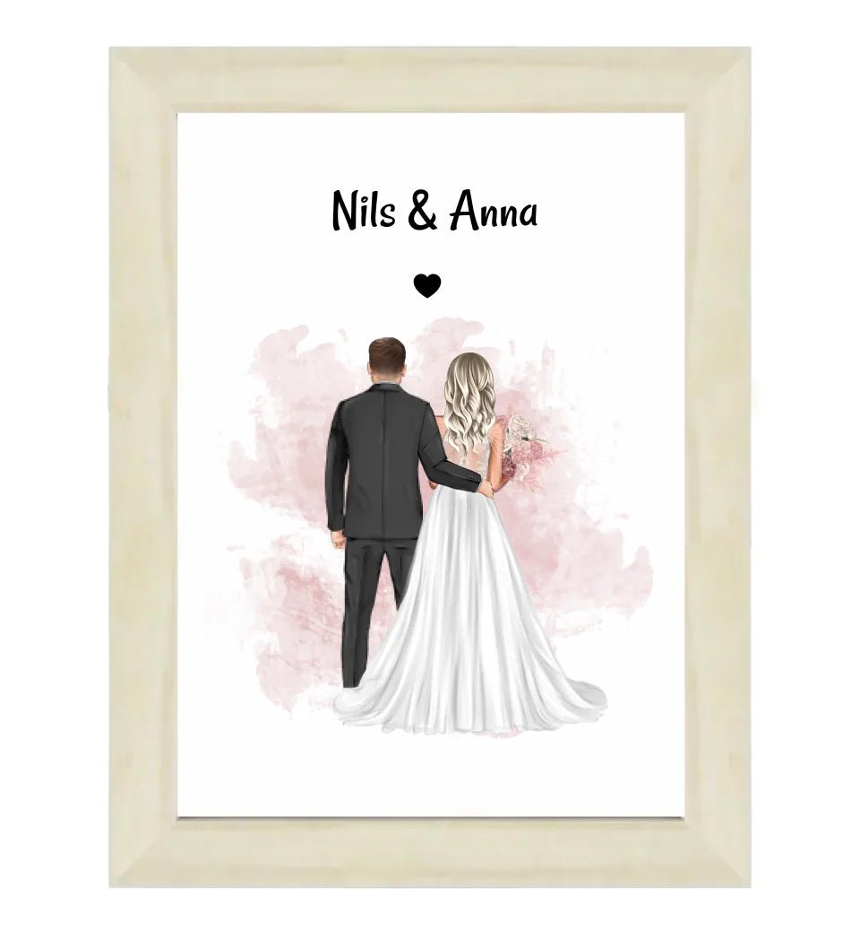 Geschenk Brautpaar Bild zur Hochzeit personalisieren - Cantty