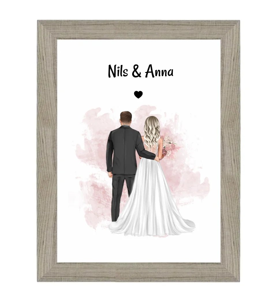 Geschenk Brautpaar Bild zur Hochzeit personalisieren - Cantty