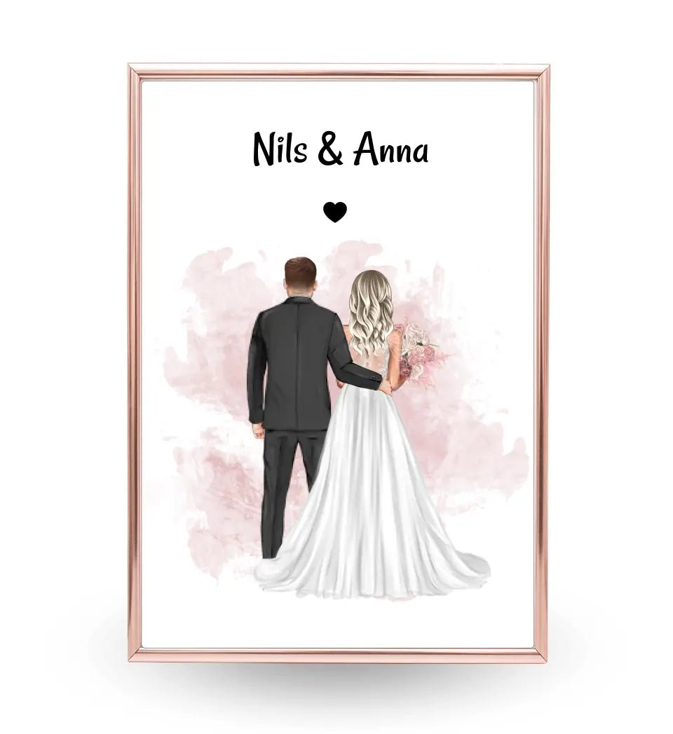 Geschenk Brautpaar Bild zur Hochzeit personalisieren - Cantty