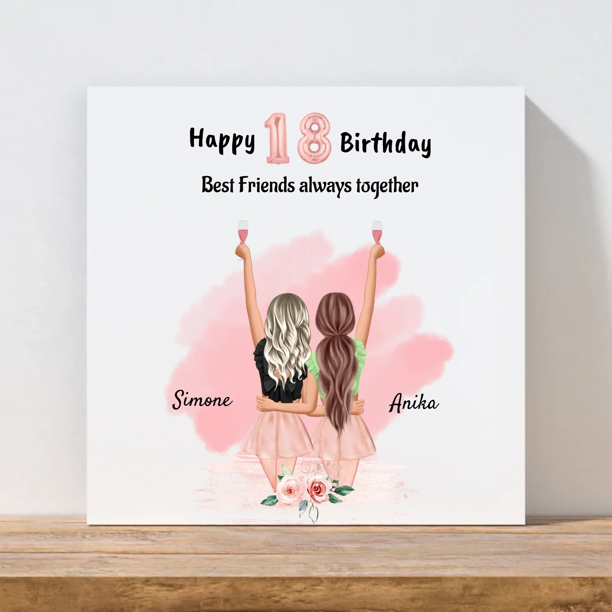 Geschenk Cousine 18 Geburtstag Leinwandbild - Cantty