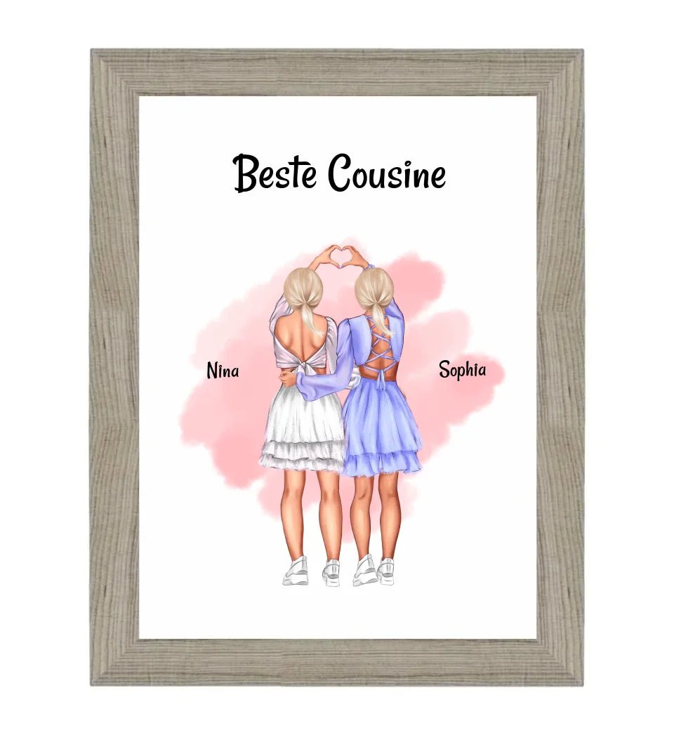 Geschenk Cousine Bild & Poster personalisiert - Cantty