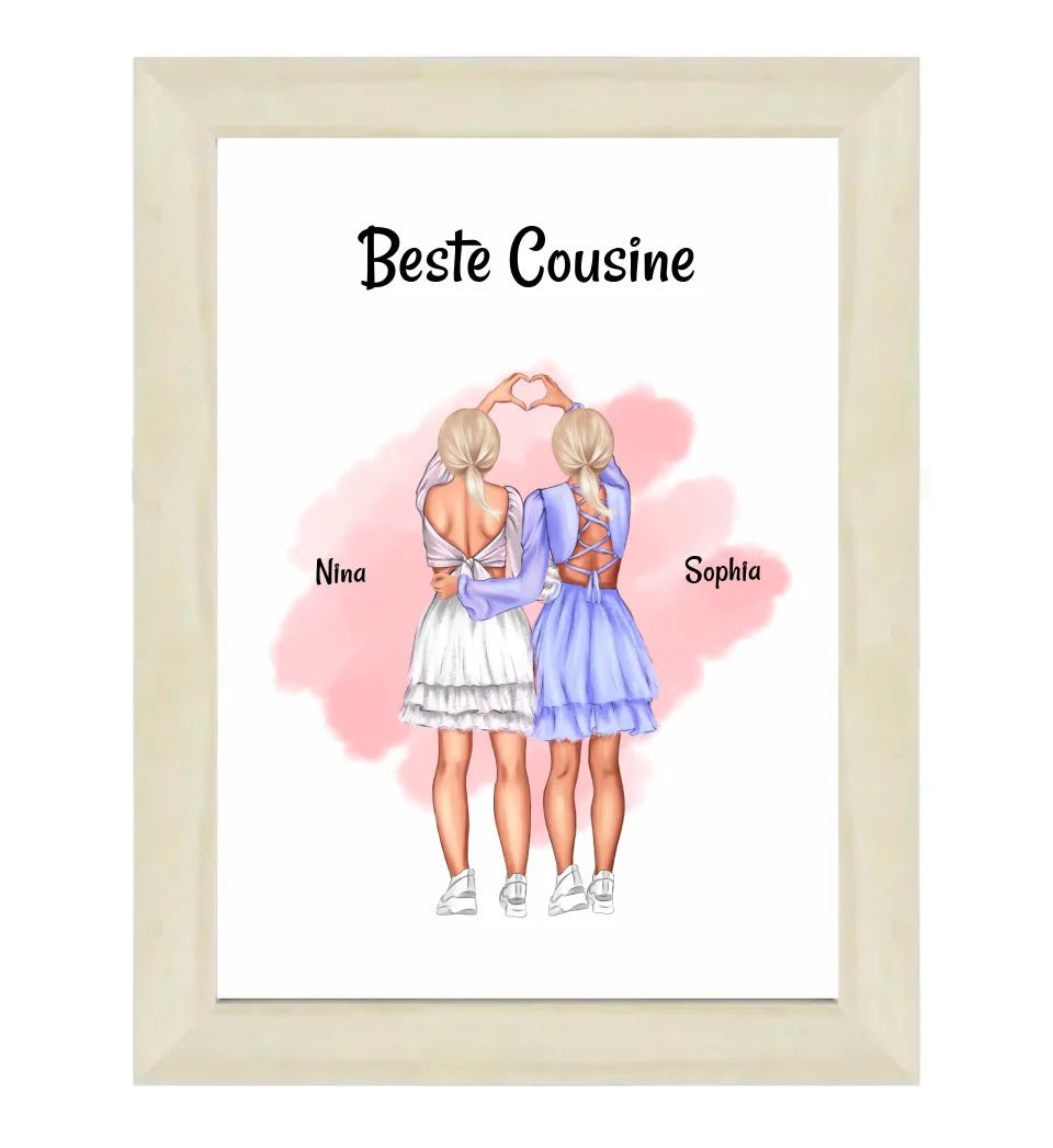 Geschenk Cousine Bild & Poster personalisiert - Cantty