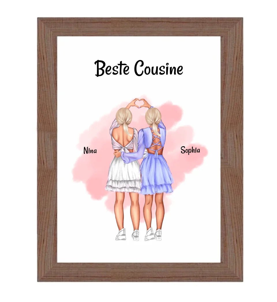 Geschenk Cousine Bild & Poster personalisiert - Cantty