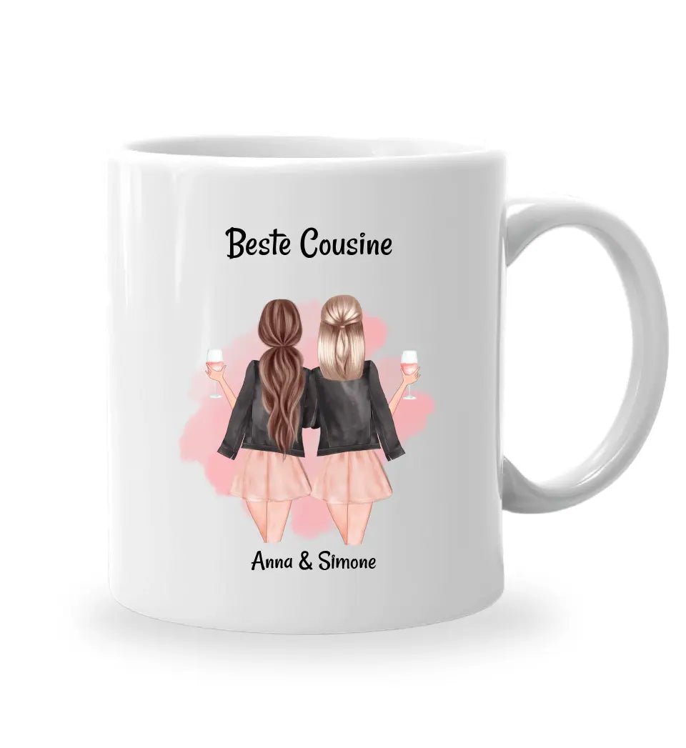 Geschenk Cousine personalisierte Tasse mit Spruch & Namen - Cantty