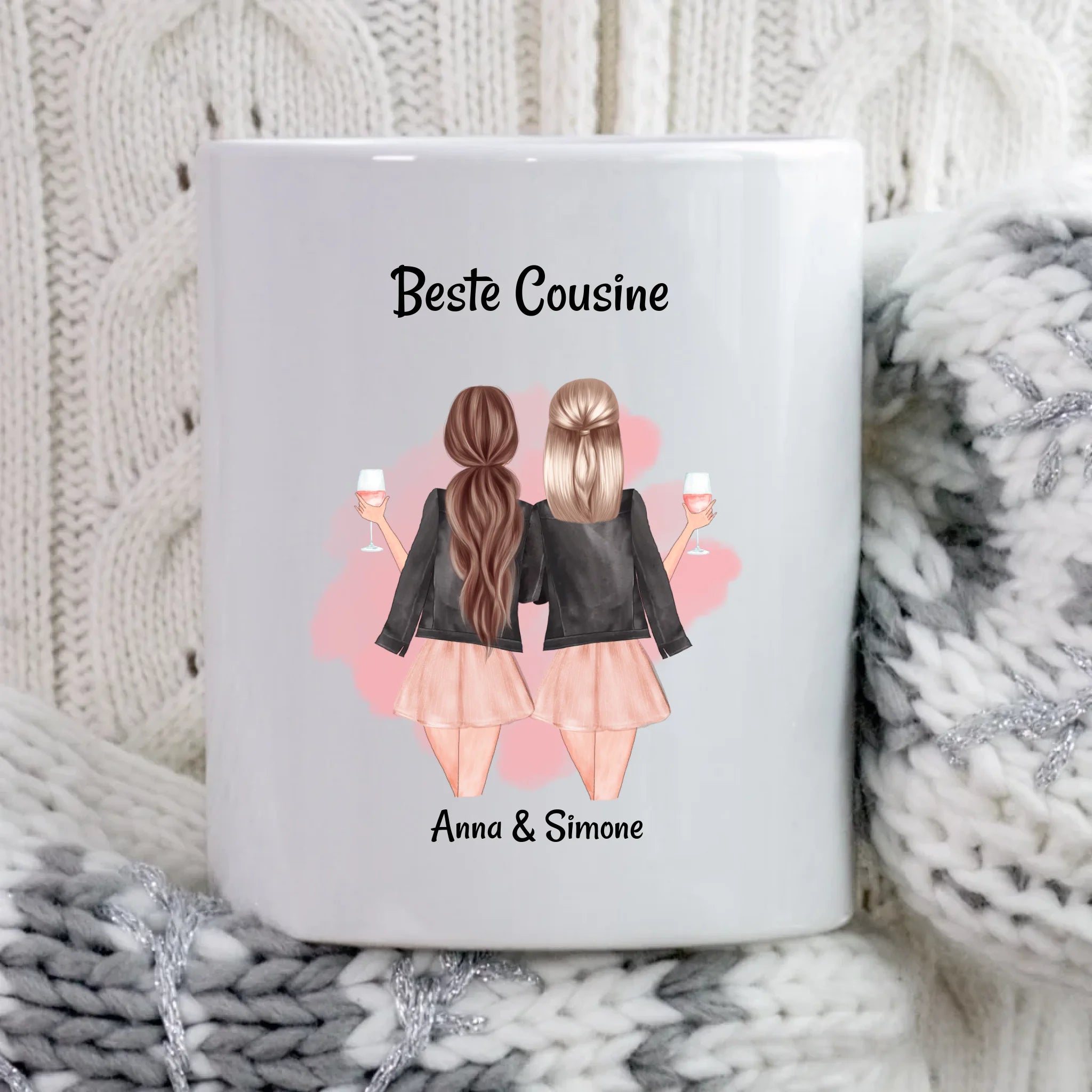 Geschenk Cousine personalisierte Tasse mit Spruch & Namen - Cantty