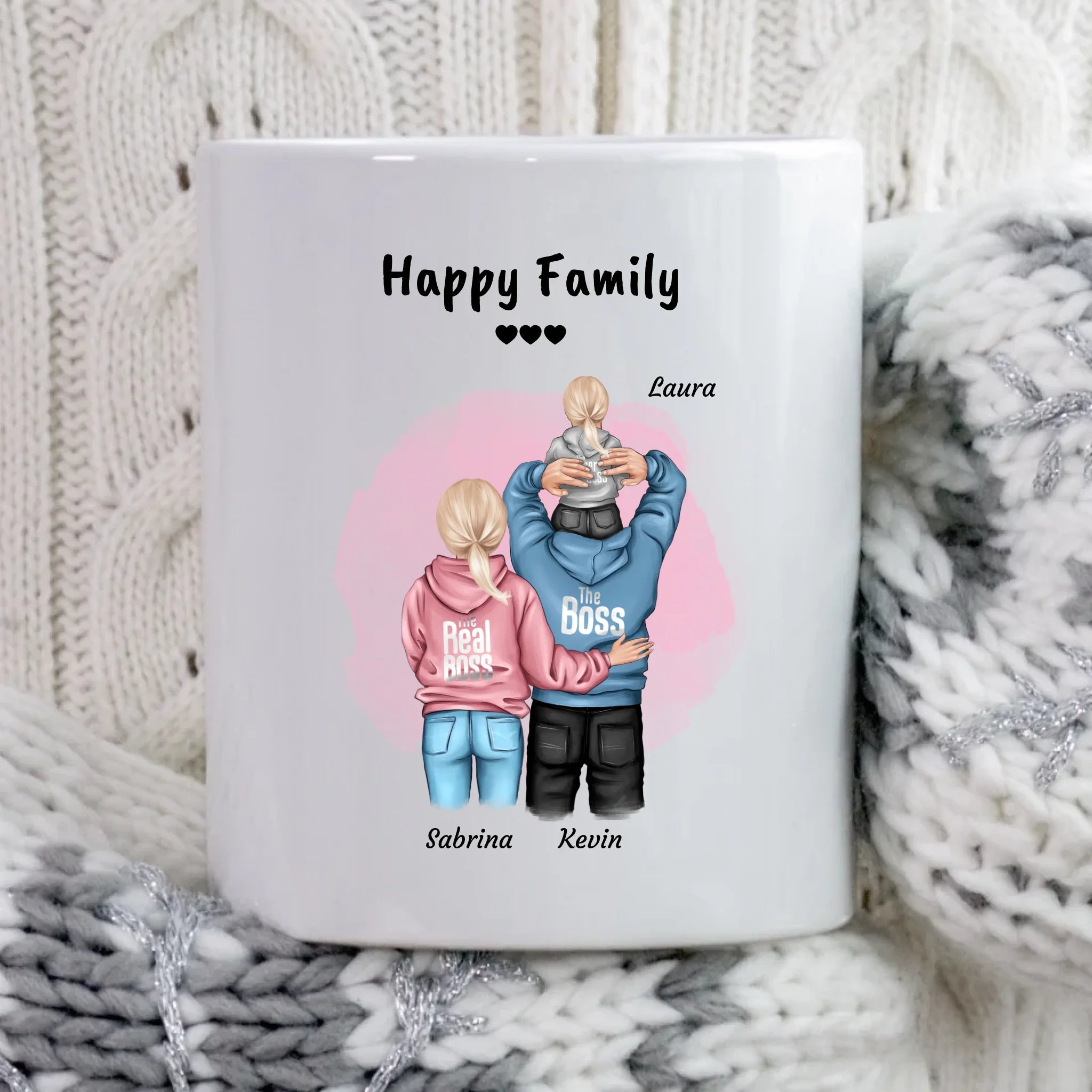 Geschenk Familie Tasse mit Kind Junge oder Mädchen - Cantty