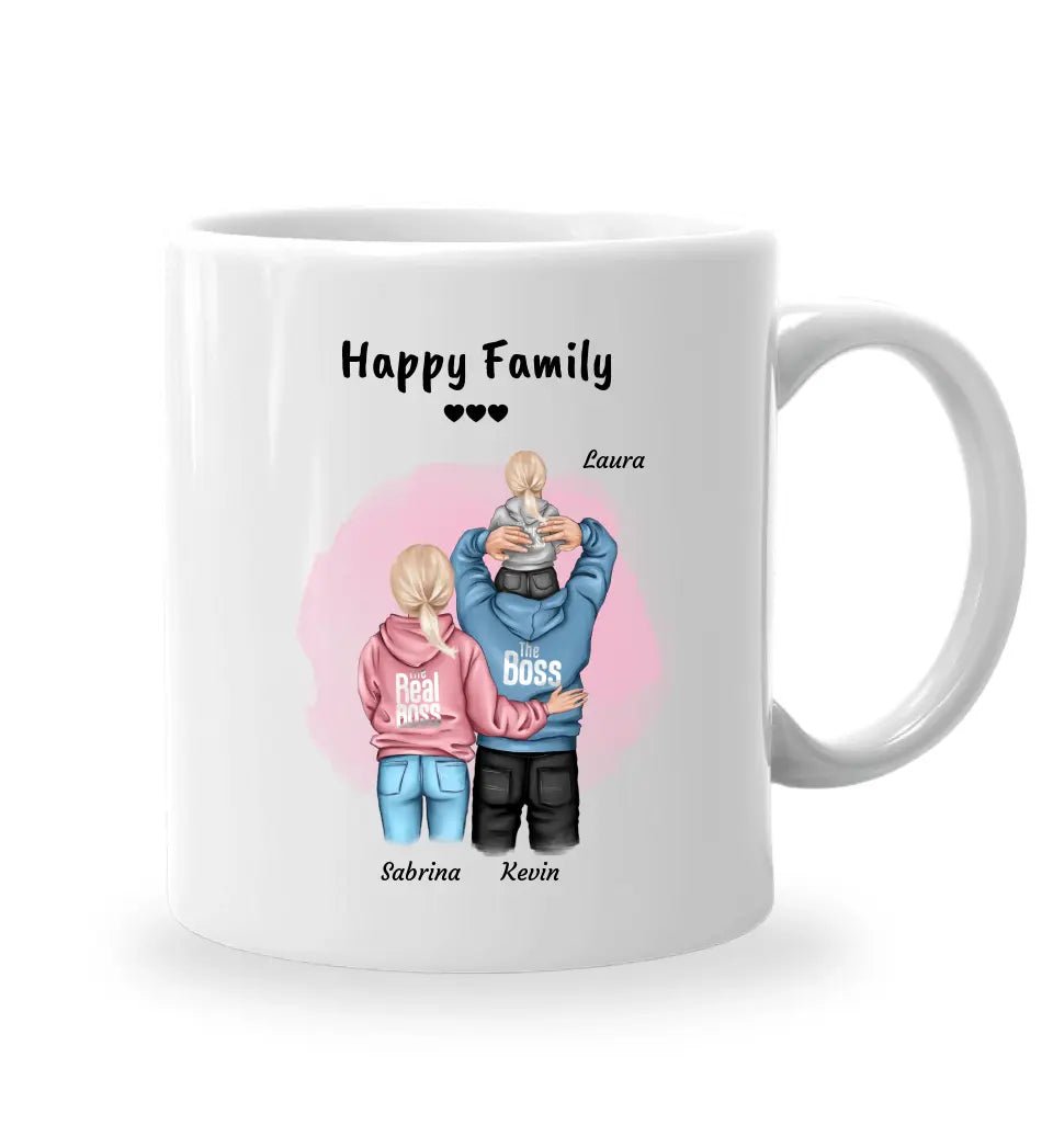 Geschenk Familie Tasse mit Kind Junge oder Mädchen - Cantty