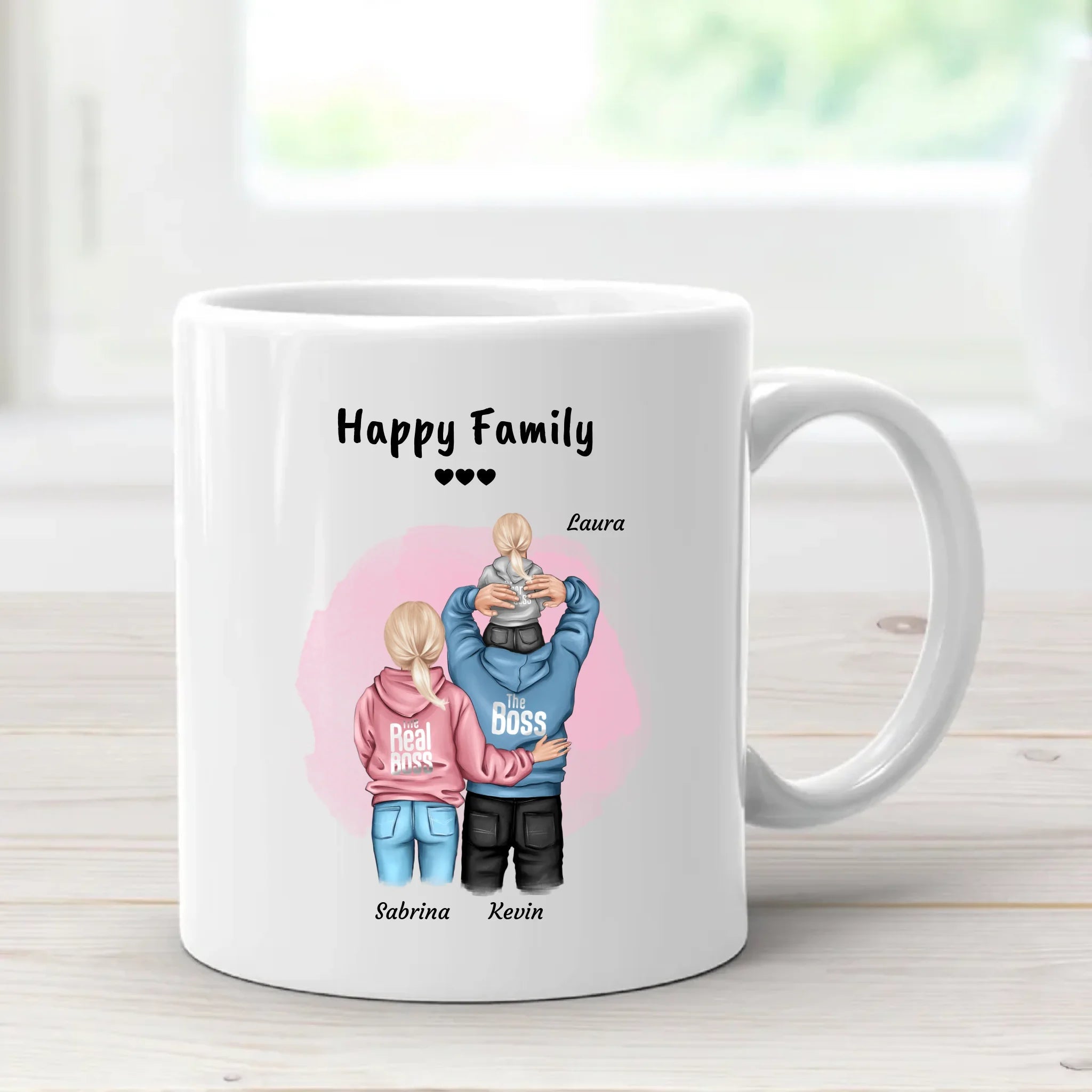 Geschenk Familie Tasse mit Kind Junge oder Mädchen - Cantty