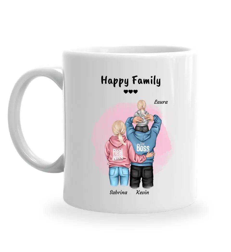 Geschenk Familie Tasse mit Kind Junge oder Mädchen - Cantty
