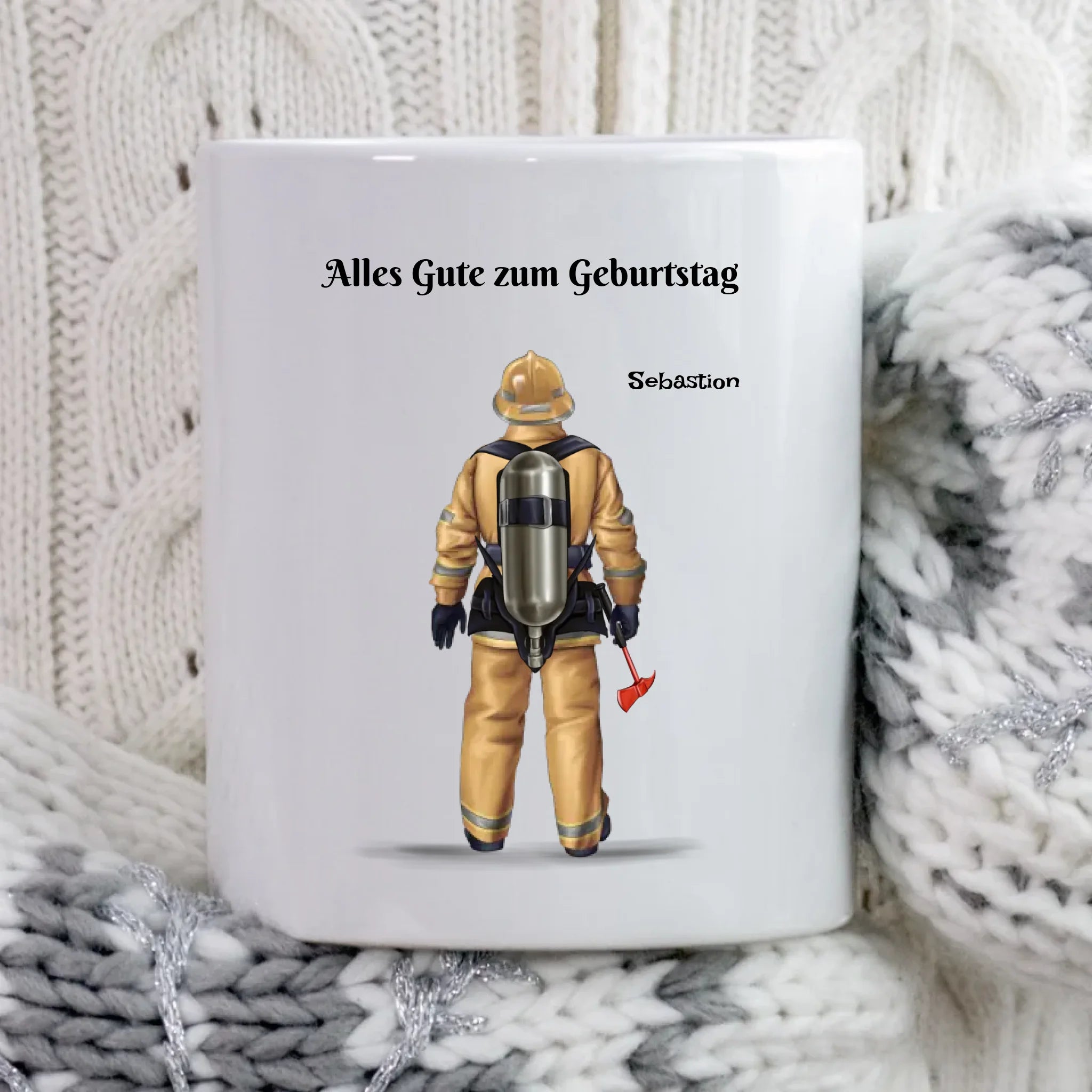 Geschenk Feuerwehrmann Tasse zum Geburtstag personalisiert - Cantty