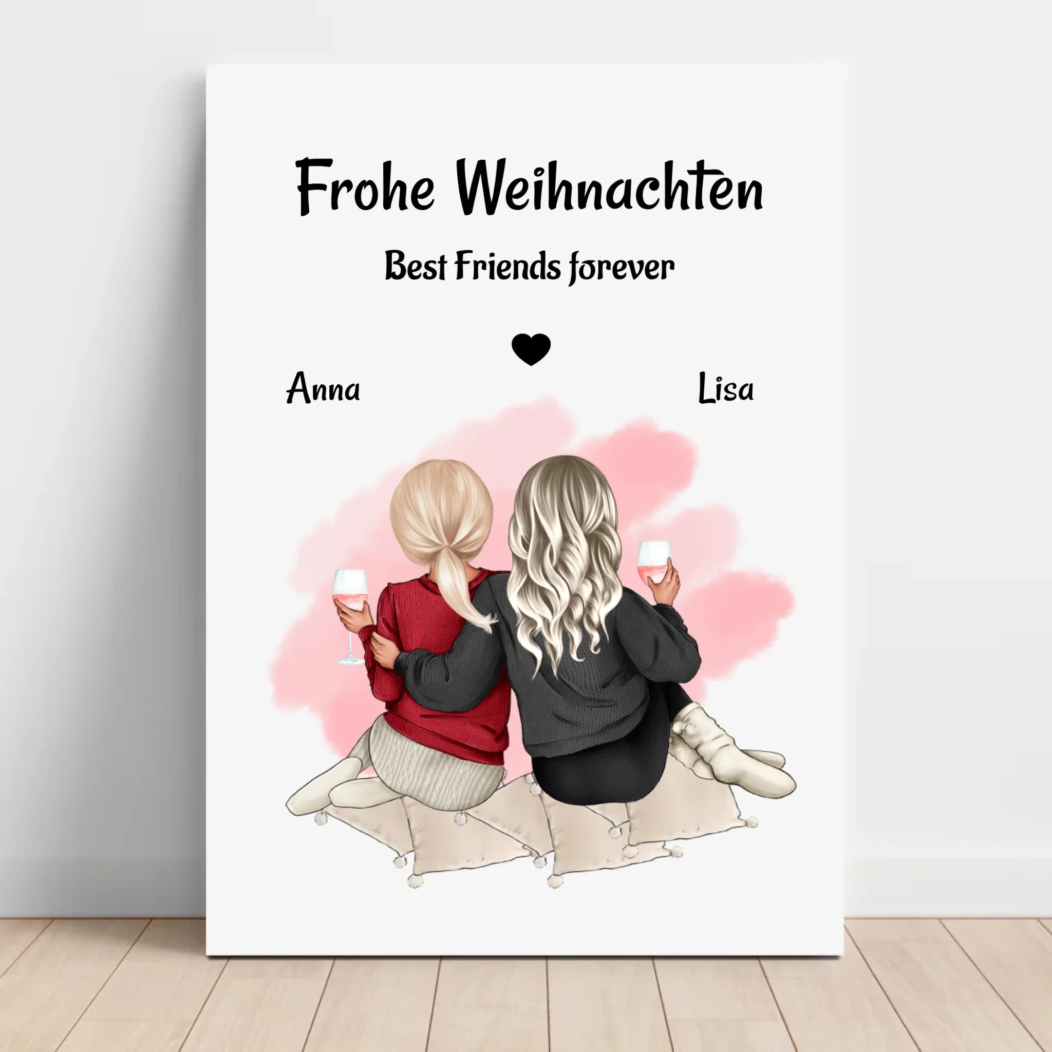 Geschenk für beste Freundin Leinwand Bild Weihnachten - Cantty