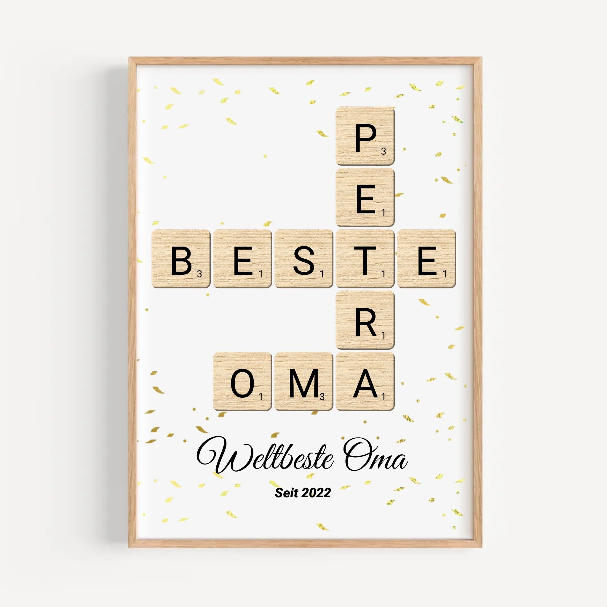 Geschenk für Oma Scrabble Wort Poster personalisierbar - Cantty