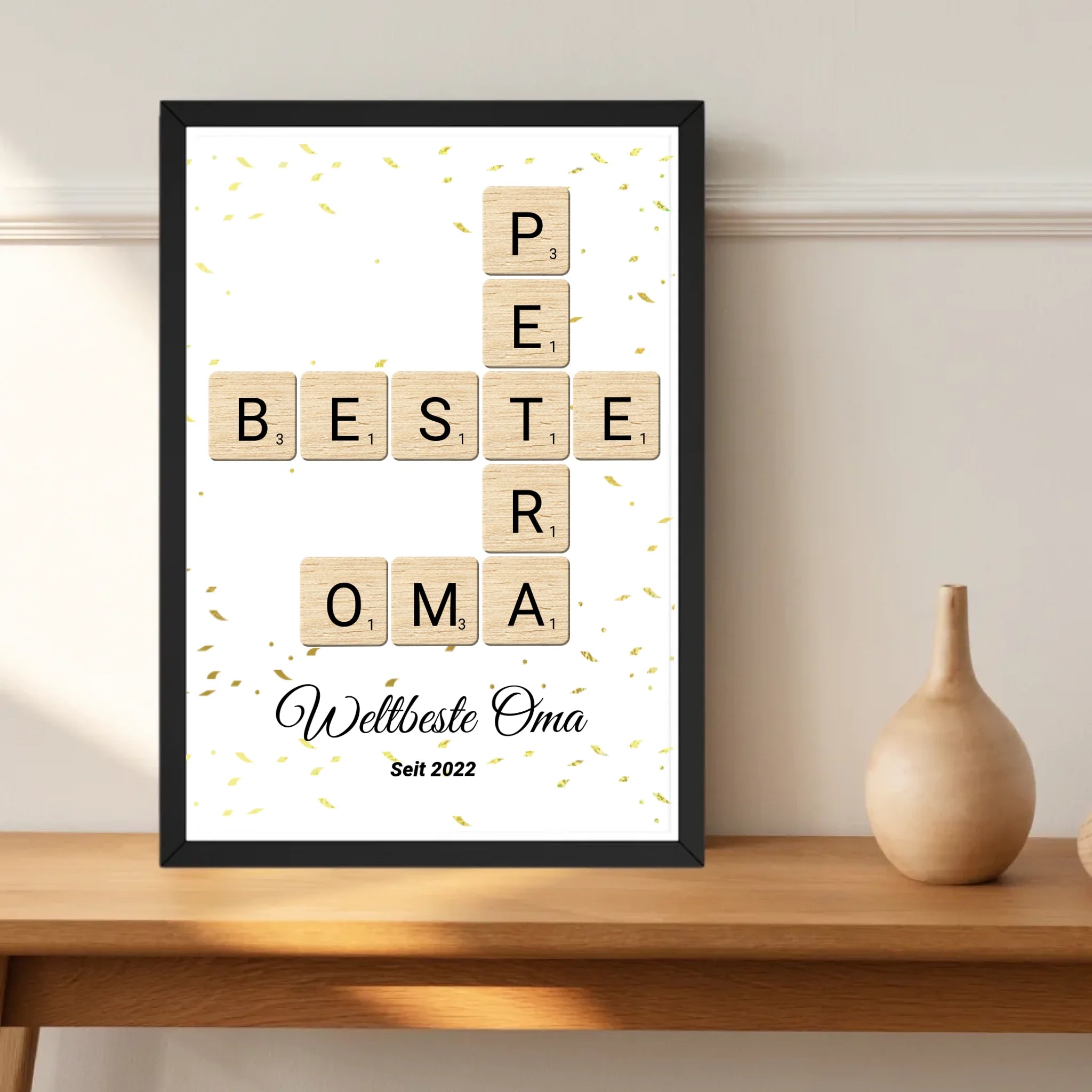 Geschenk für Oma Scrabble Wort Poster personalisierbar - Cantty