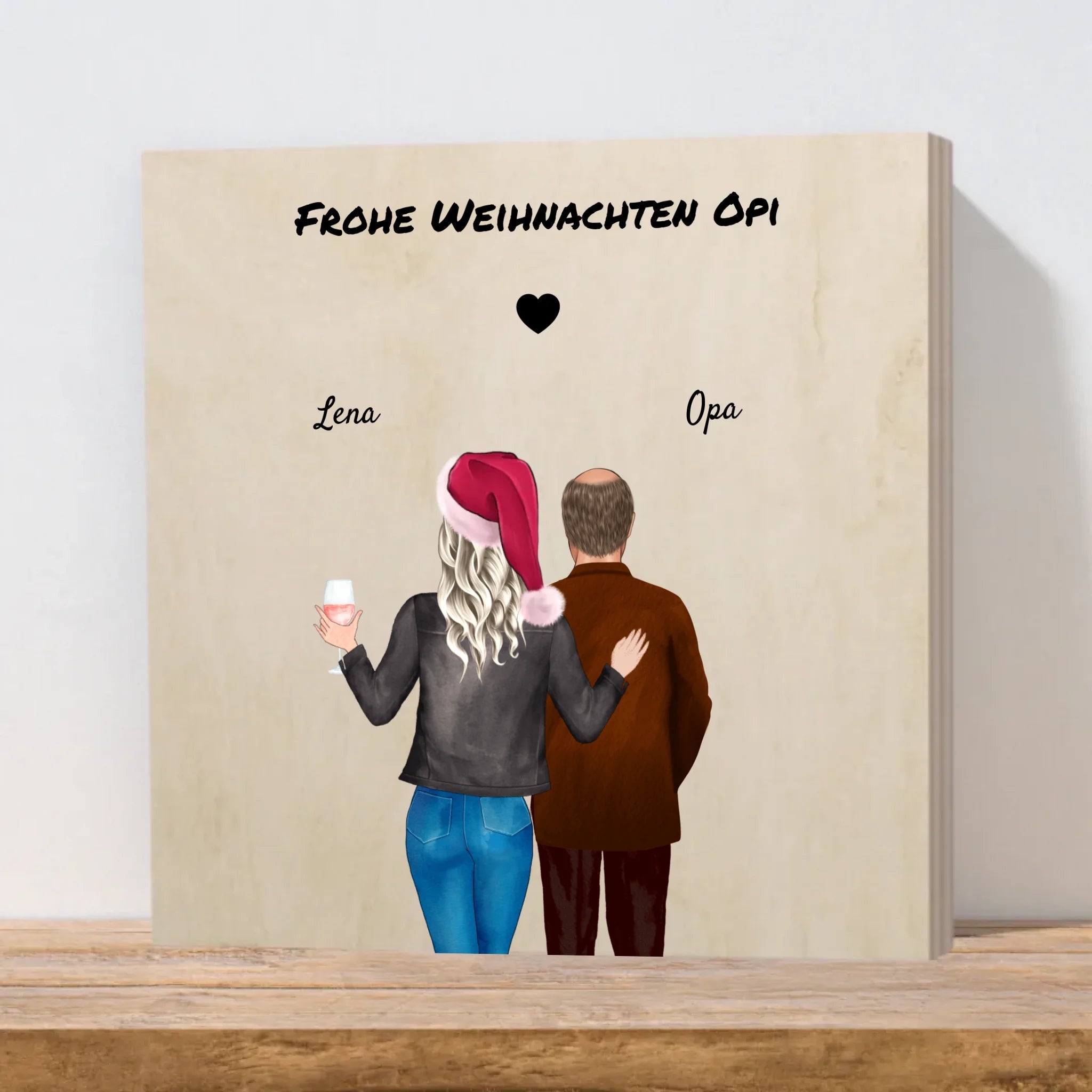 Geschenk für Opa Holzbild personalisiert Weihnachten - Cantty