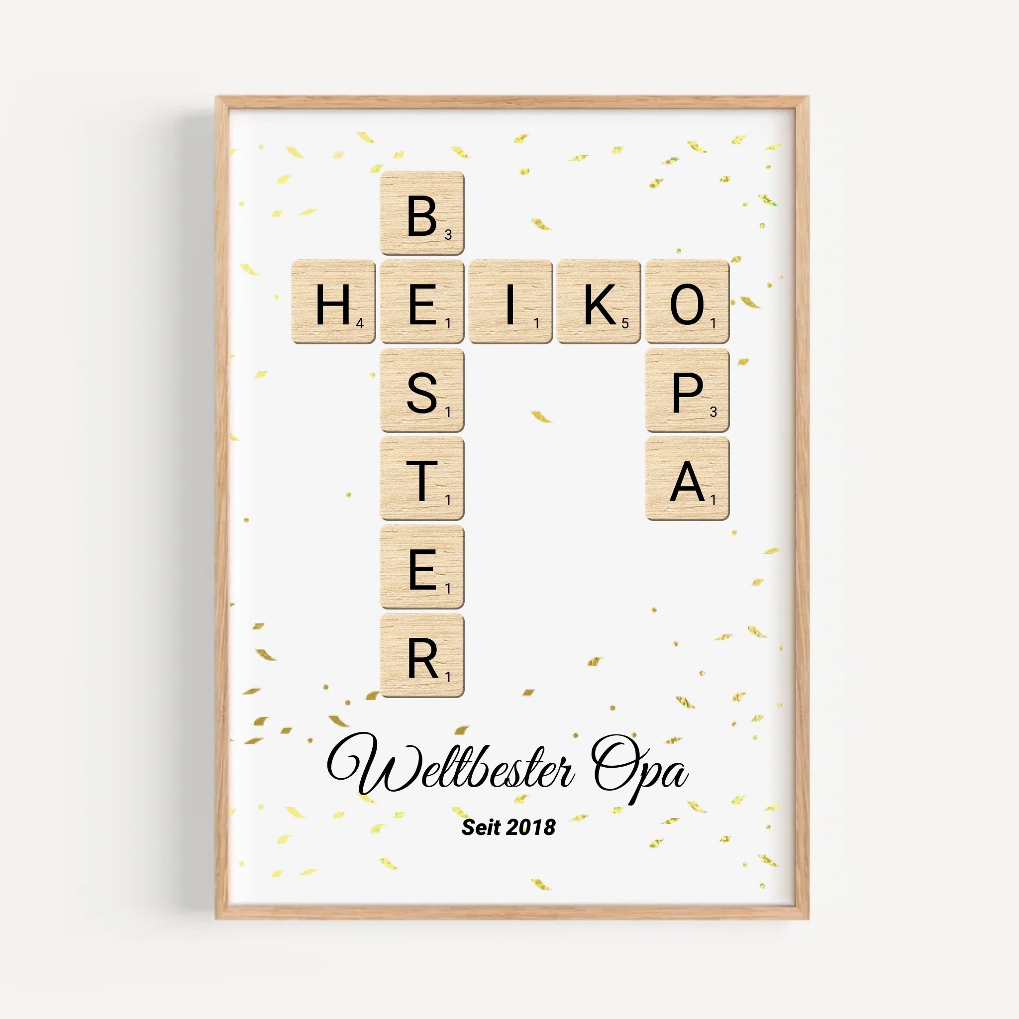 Geschenk für Opa Scrabble Wort Poster personalisierbar - Cantty