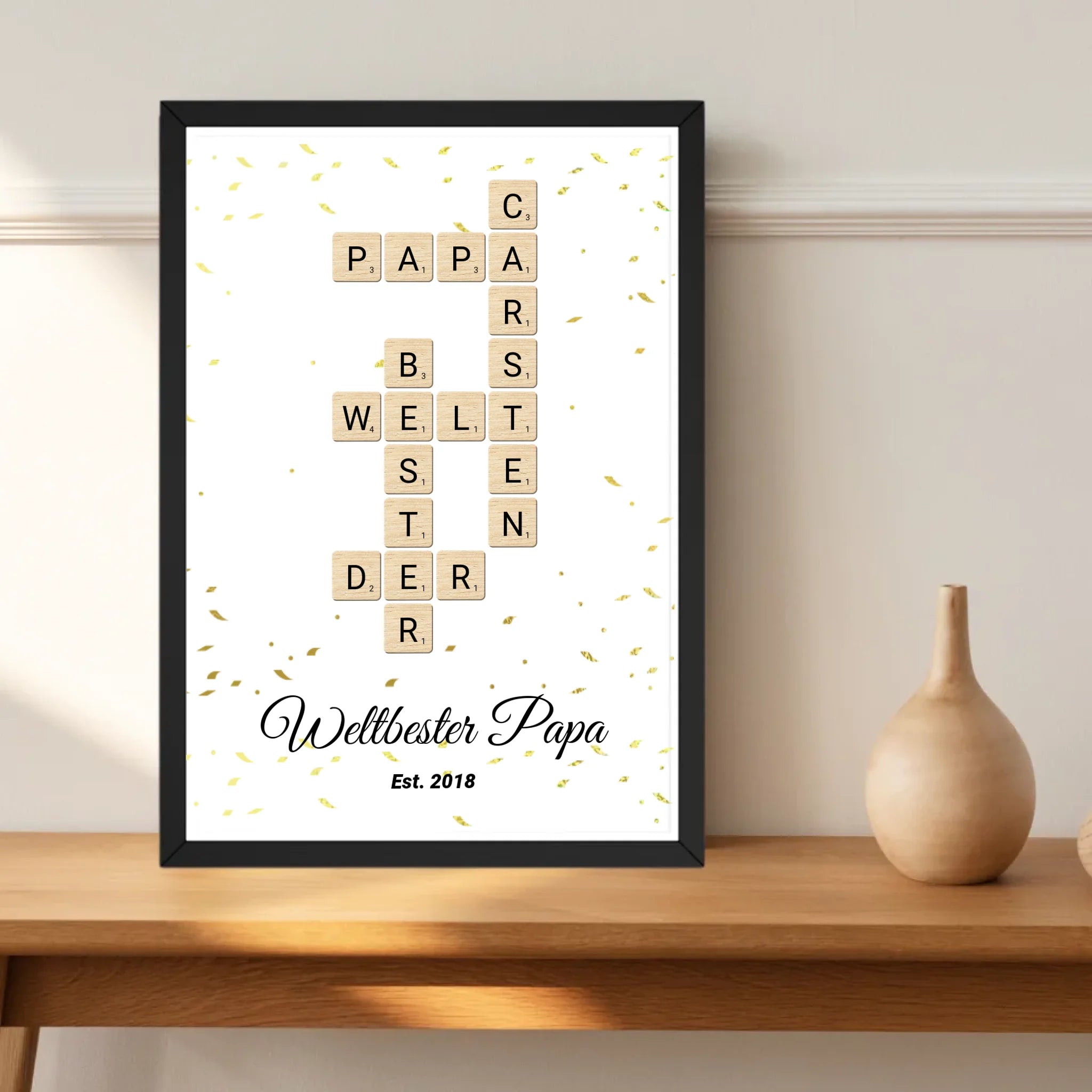 Geschenk für Papa Scrabble Wort Poster personalisierbar - Cantty