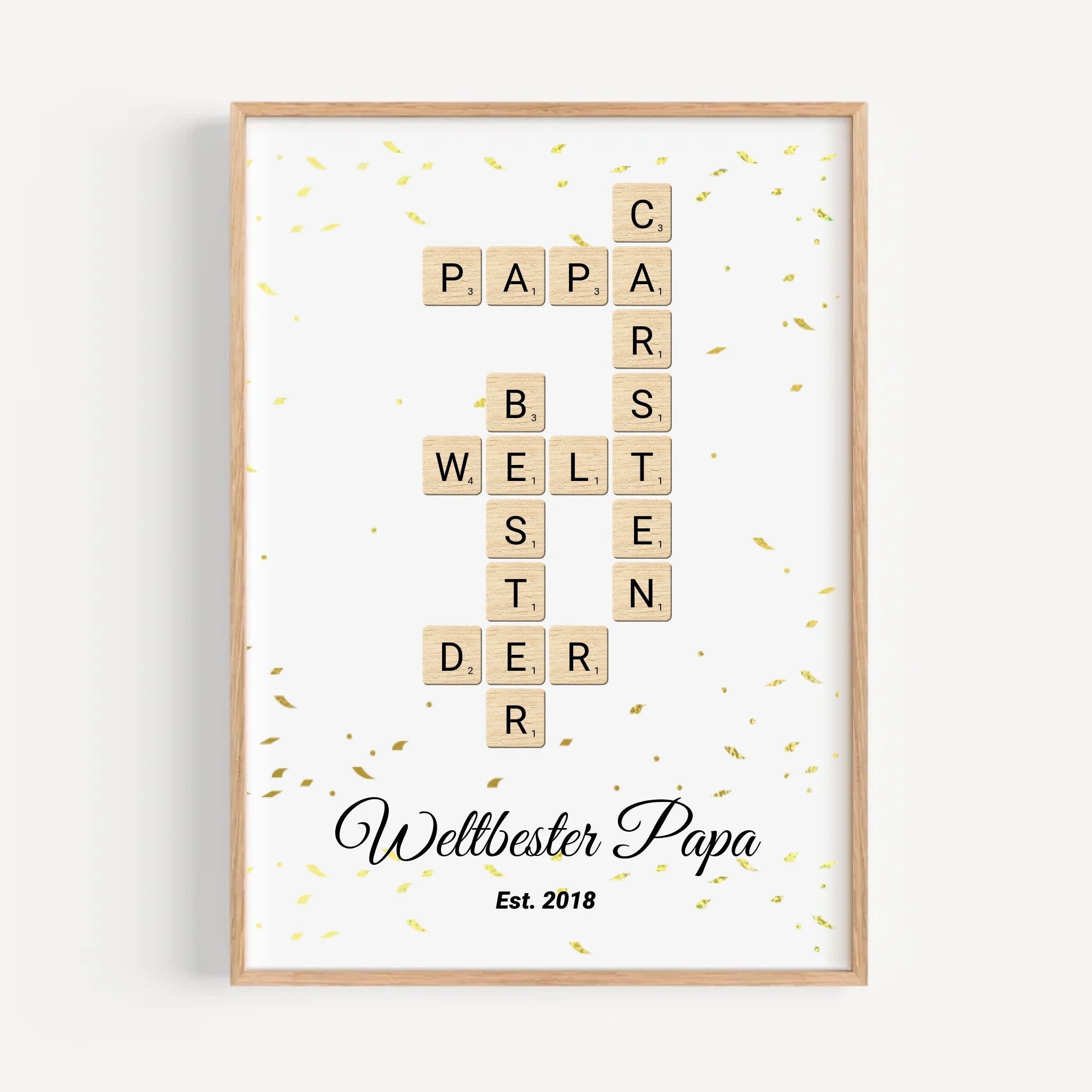 Geschenk für Papa Scrabble Wort Poster personalisierbar - Cantty