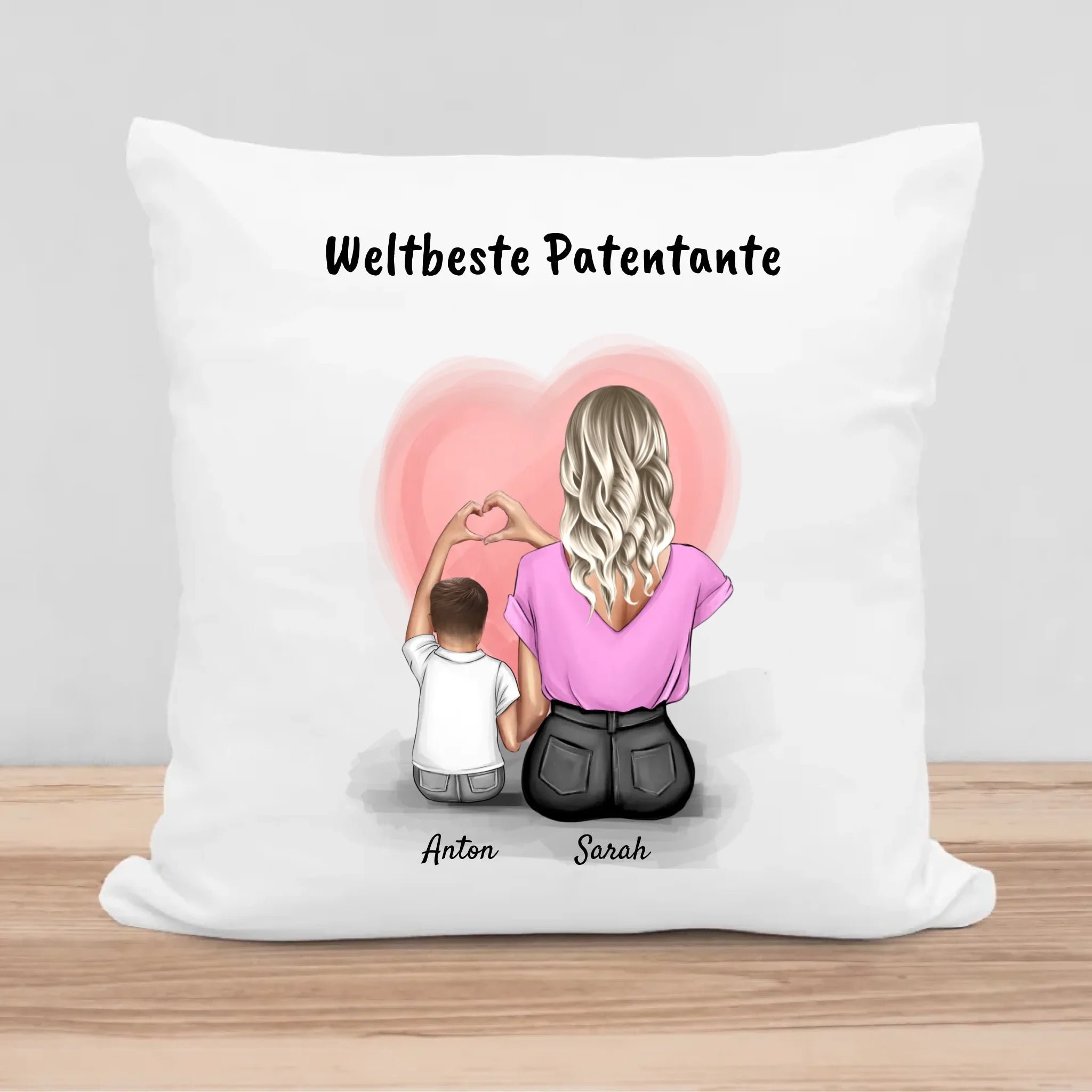 Geschenk für Patentante personalisiertes Kissen - Cantty