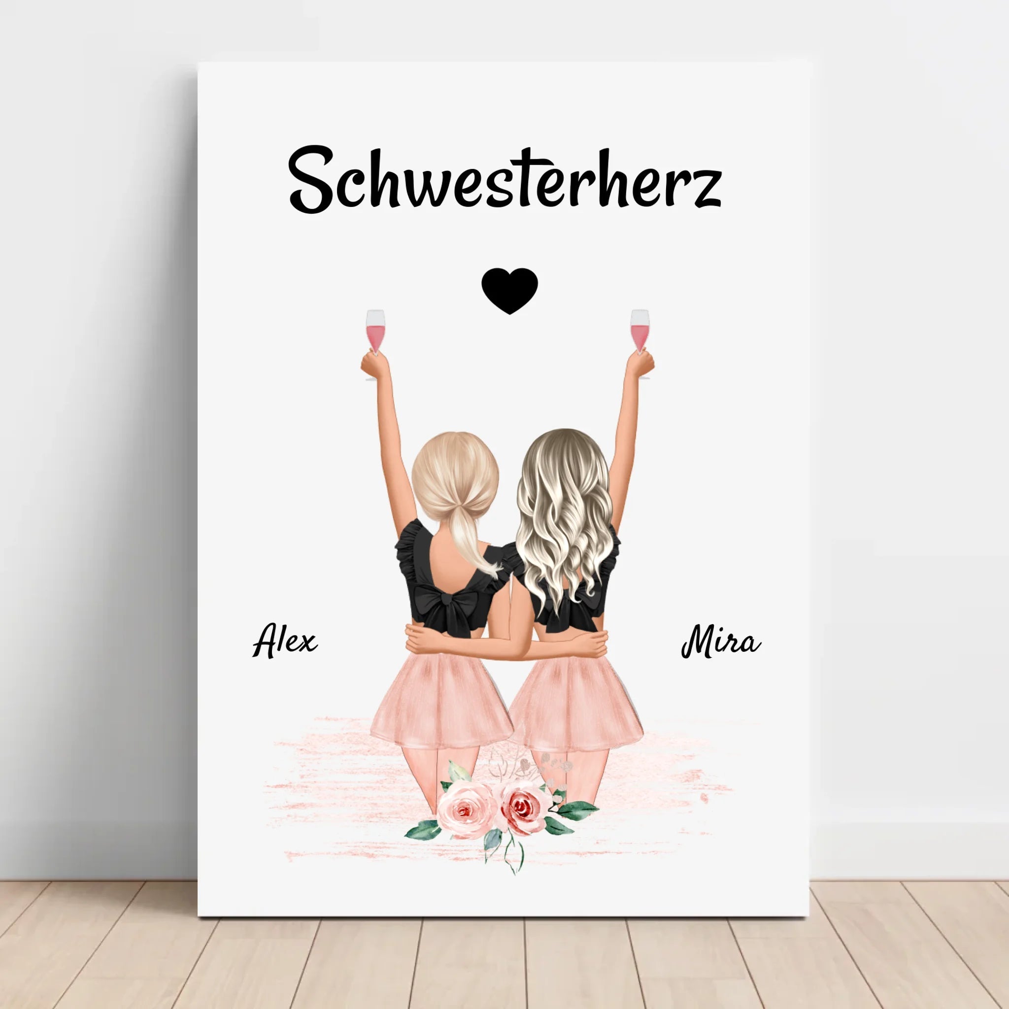 Geschenk für Schwester Leinwandbild personalisiert - Cantty