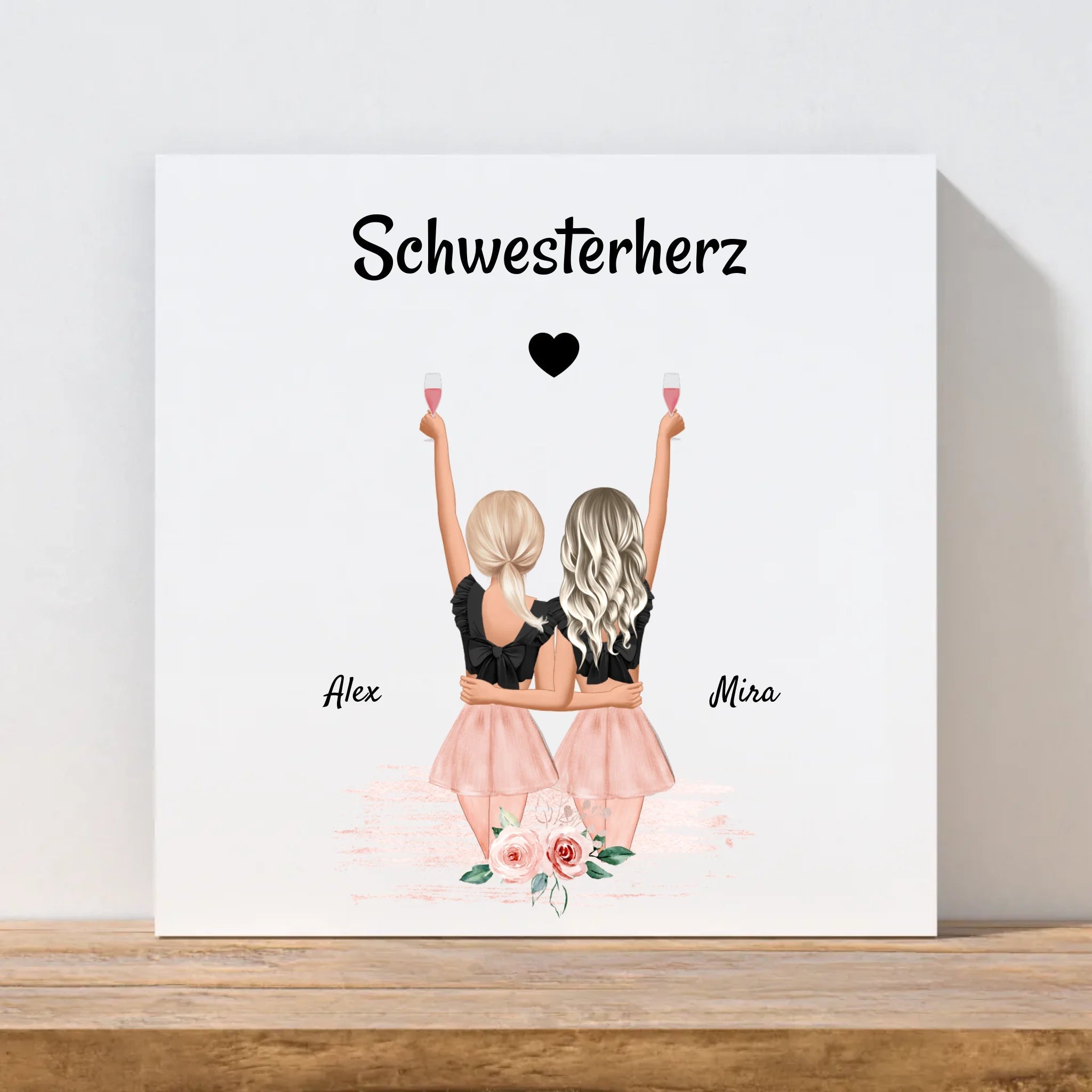 Geschenk für Schwester Leinwandbild personalisiert - Cantty