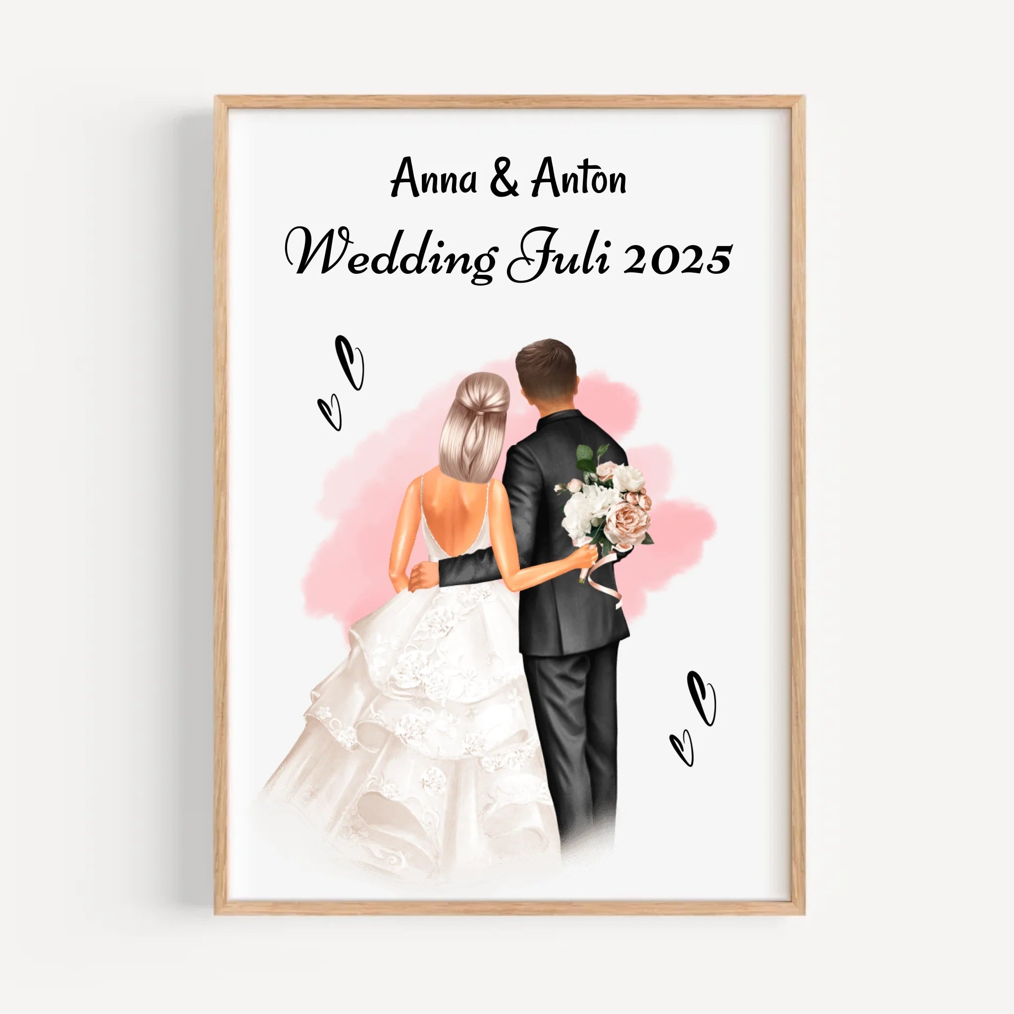 Geschenk Hochzeit Brautpaar Bild personalisiert - Cantty