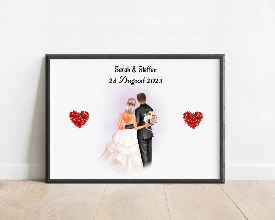 Geschenk Hochzeitspaar Poster personalisiert - Cantty