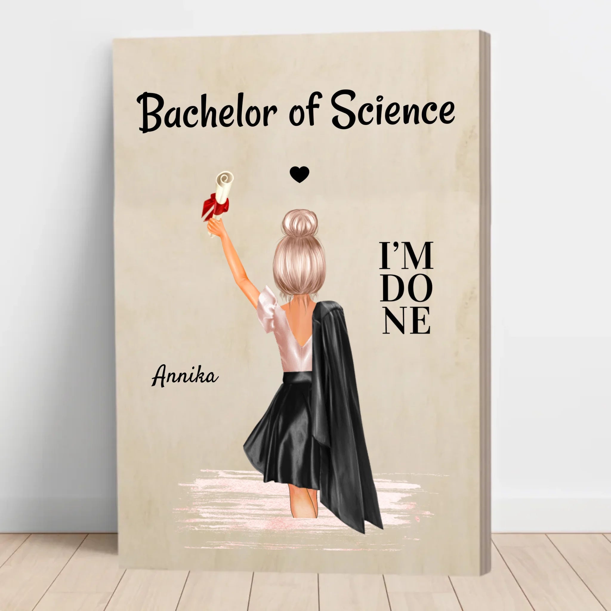 Geschenk Holzbild Bachelor Studium Abschluss - Cantty