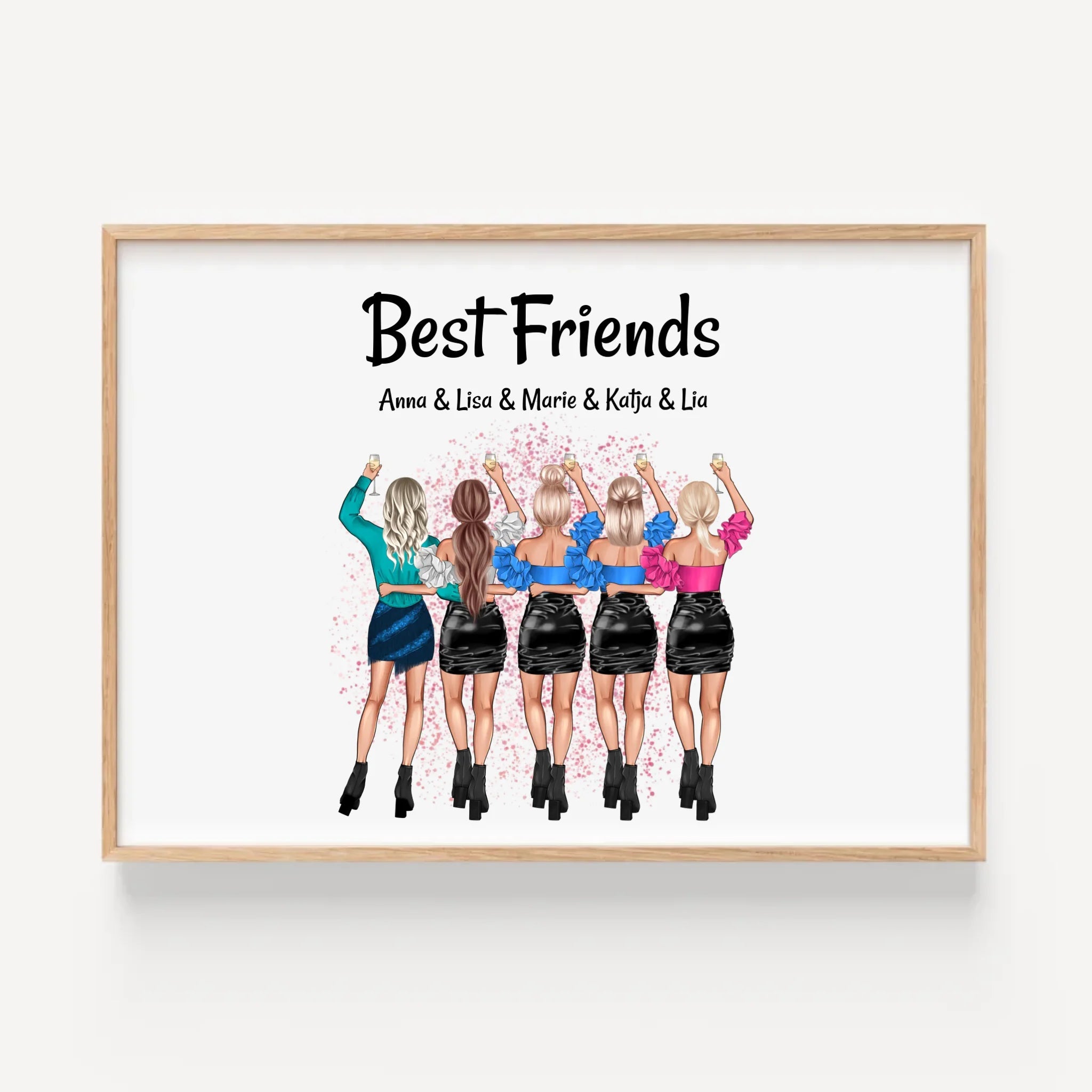 Geschenk Idee für 5 Freundinnen Poster personalisiert - Cantty