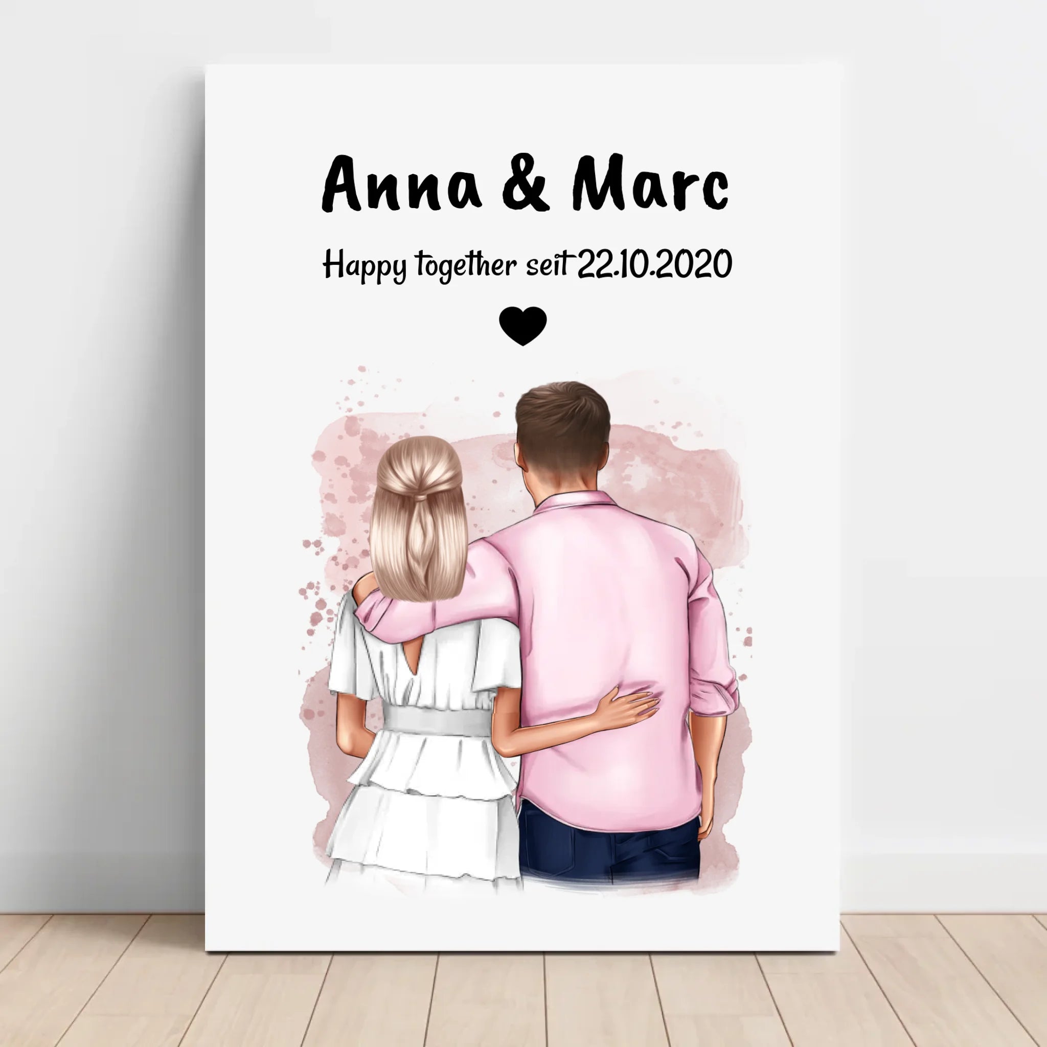 Geschenk Leinwandbild Hochzeitstag personalisiert - Cantty