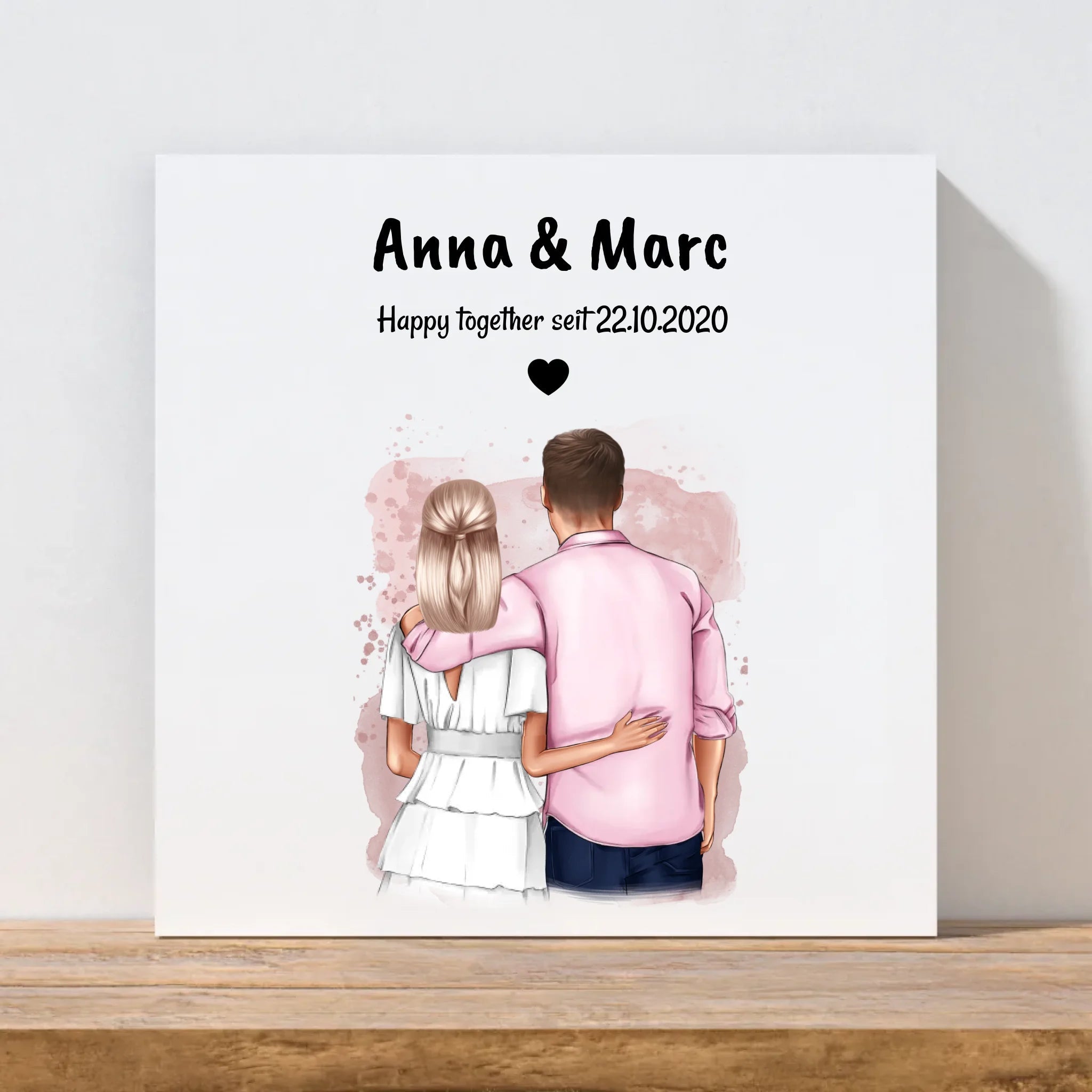 Geschenk Leinwandbild Hochzeitstag personalisiert - Cantty